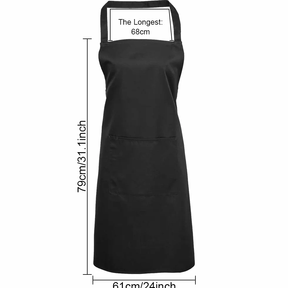 Gvolatee 2 Regulowane Fartuchy z Kieszeniami - Unisex Kuchenny do Kuchni, Restauracji, Kawiarni, Grillowania, Pieczenia (Czarny)