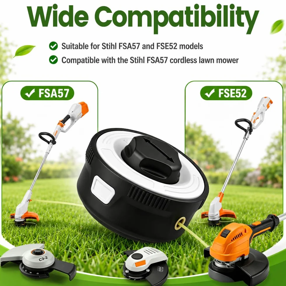 Głowica podkaszarki do Stihl FSA57 FSE52, 2 sztuki 86 x 36 mm automatyczny system wymiany głowicy tnącej do Stihl C3-2 Autocut, wytrzymałe akcesoria do automatycznego trymerów do trawy