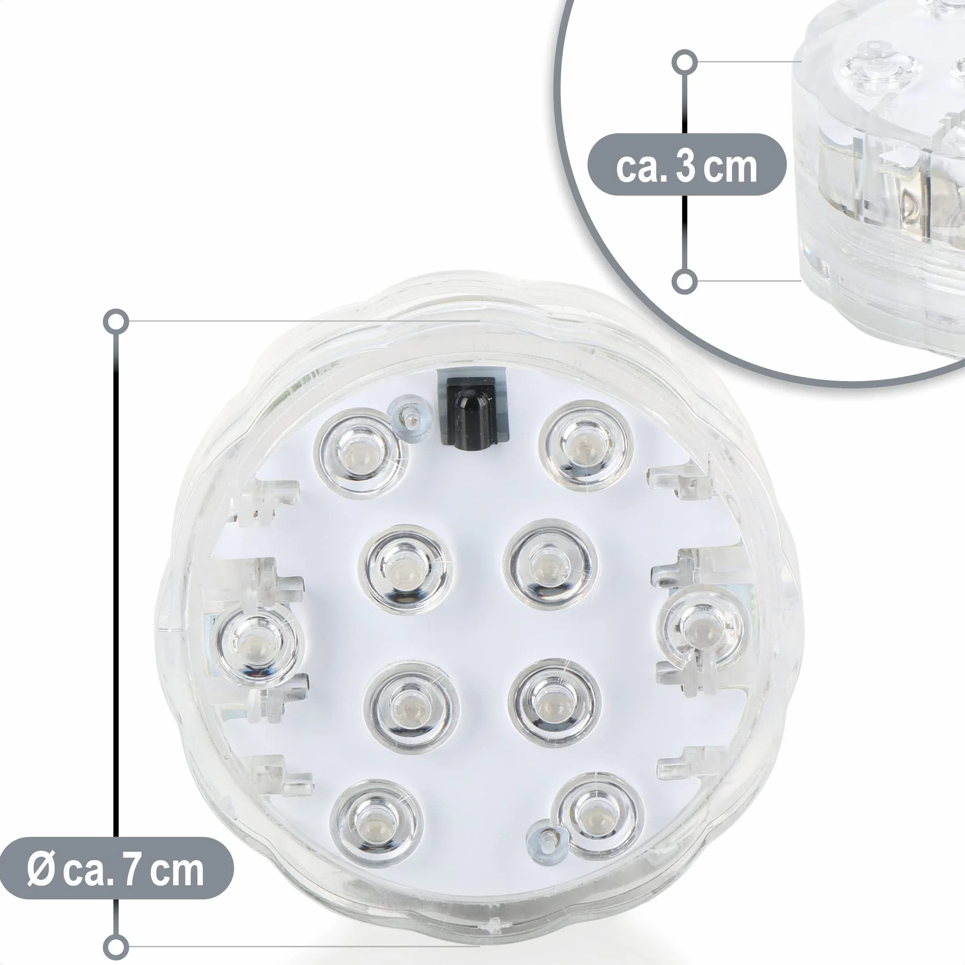 COM-FOUR® 2x LED oswietlenie basenowe z funkcja zmiany koloru - Energooszczedne i zasilane bateryjnie oswietlenie dla oazy relaksu (02 sztuki - lampa basenowa LED)