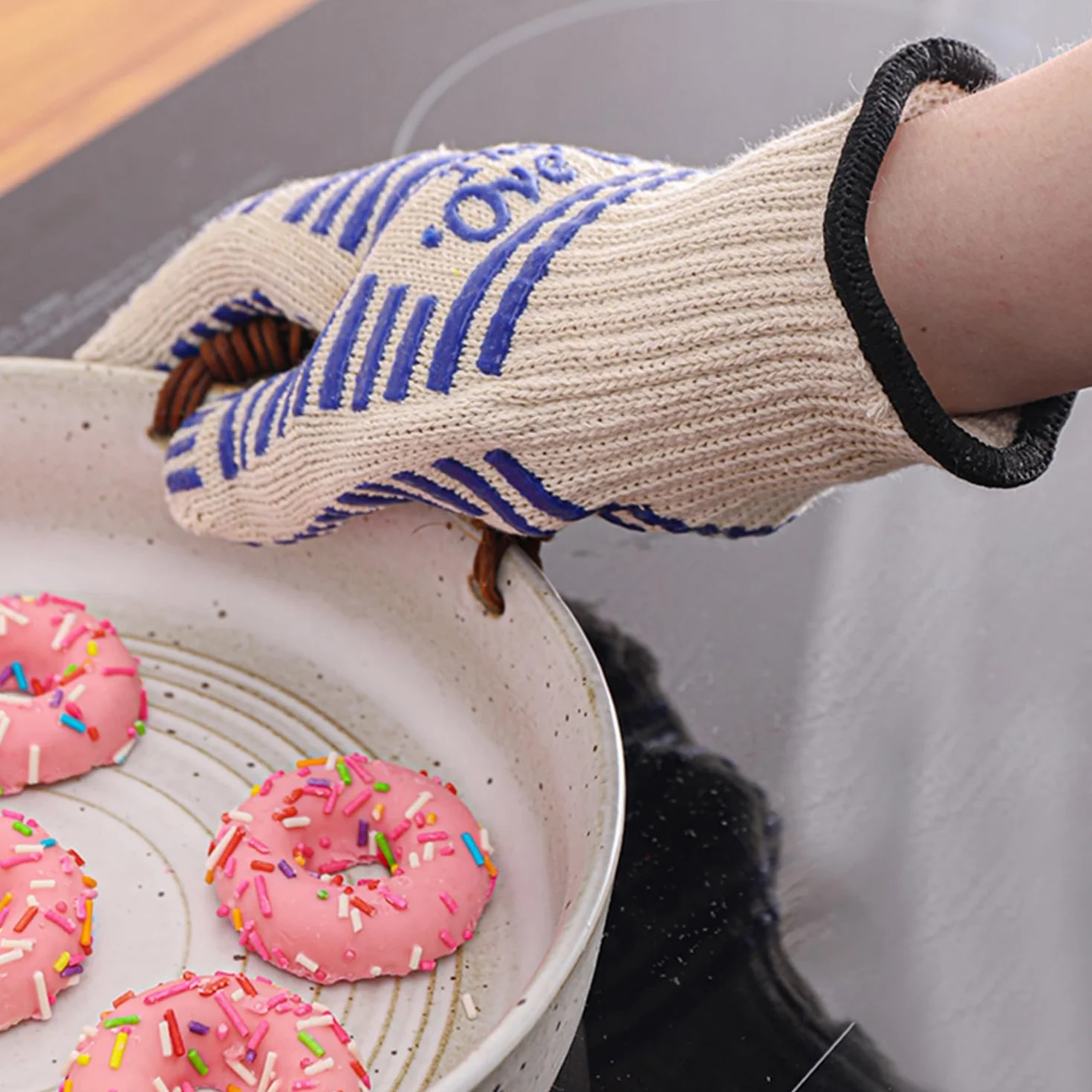 1 para żaroodpornych rękawic kuchennych, do kuchenki mikrofalowej, rękawice chroniące przed oparzeniami, odporne na wysokie temperatury, rękawice do pieczenia, antypoślizgowe, odporne na wysokie