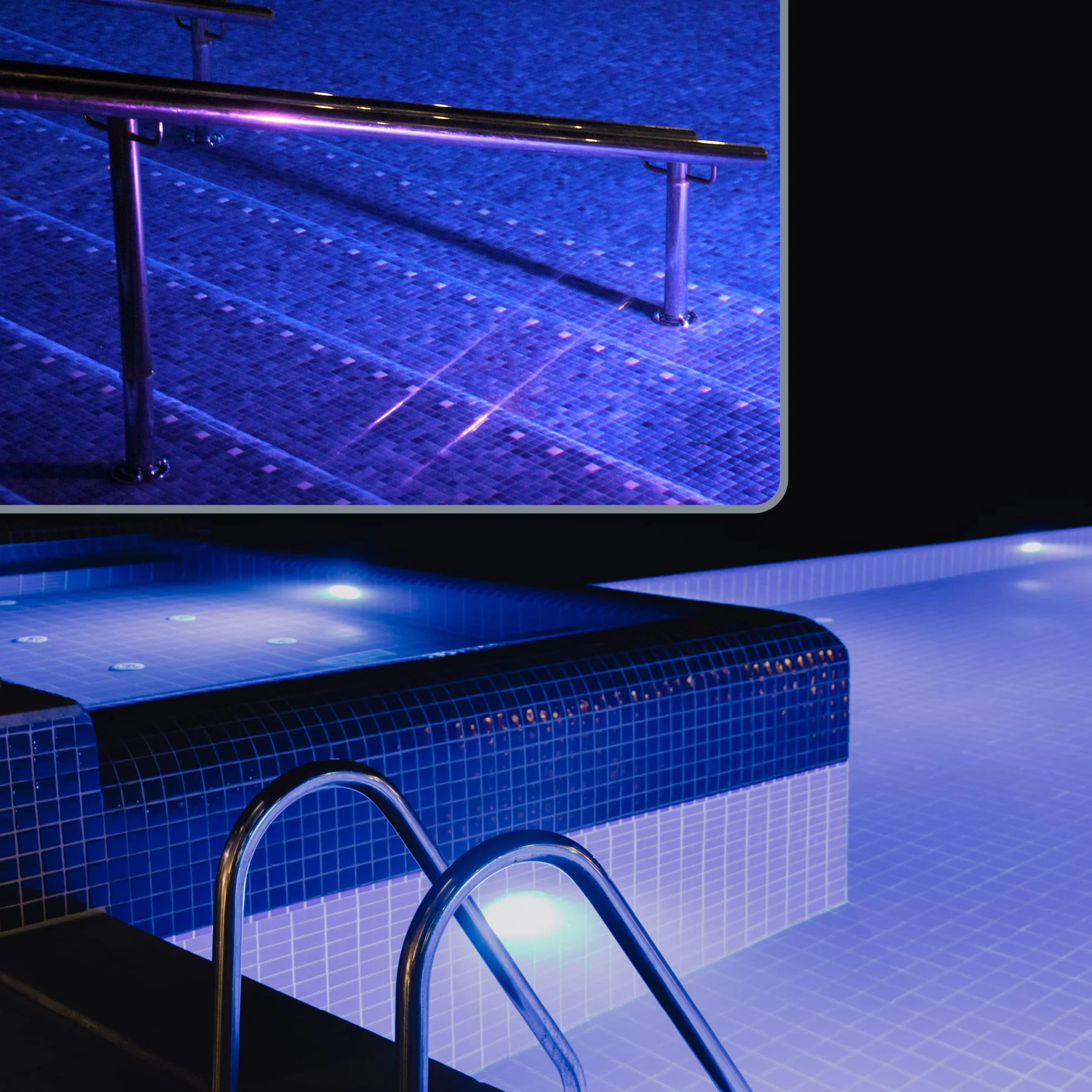 COM-FOUR® 2x LED oswietlenie basenowe z funkcja zmiany koloru - Energooszczedne i zasilane bateryjnie oswietlenie dla oazy relaksu (02 sztuki - lampa basenowa LED)