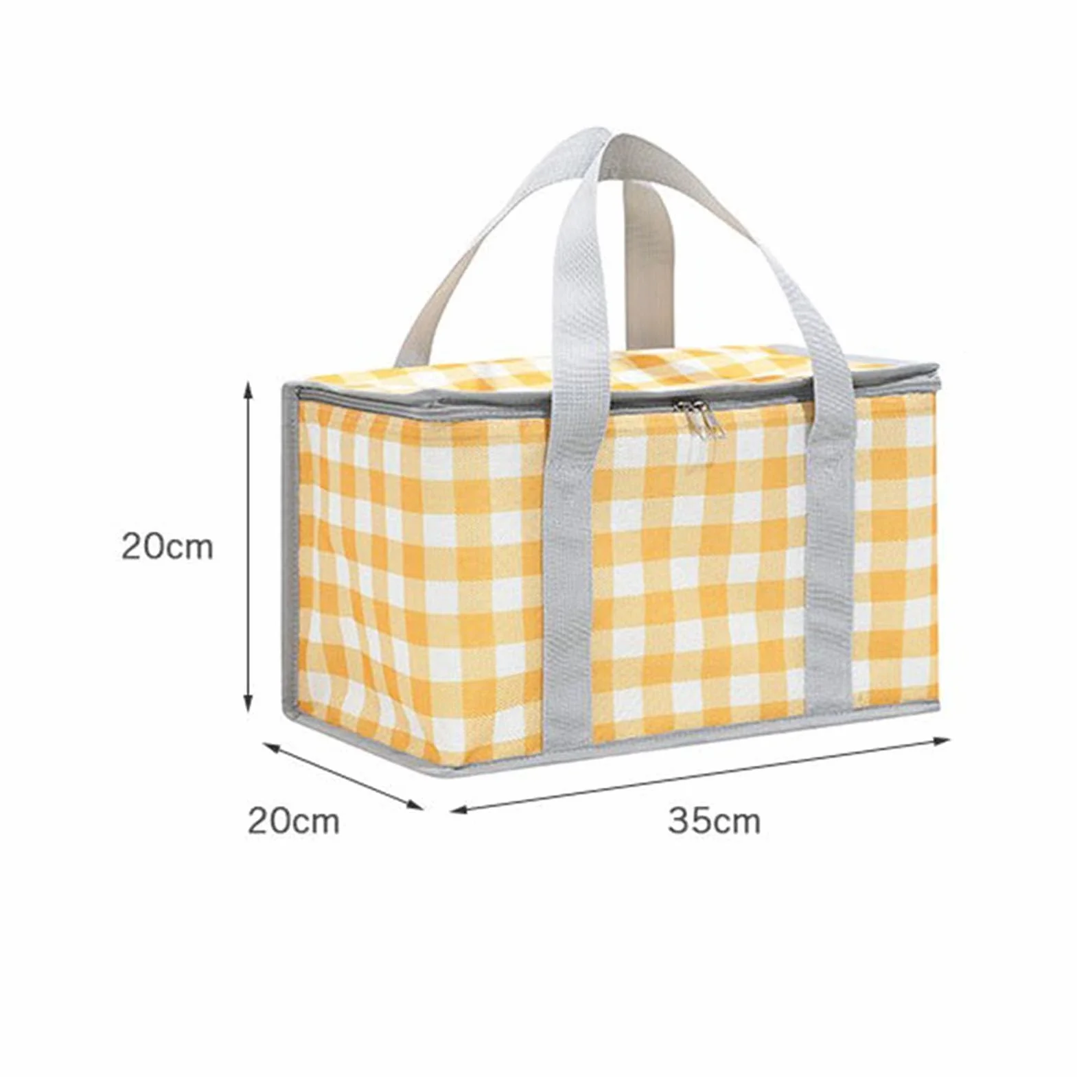 Torba piknikowa, kempingowy kosz na zakupy z uchwytem 35 x 20 x 20 cm / 13,8 x 7,9 x 7,9 cala izolowane torby wielokrotnego użytku kosz do przechowywania na plażę podróż podróż