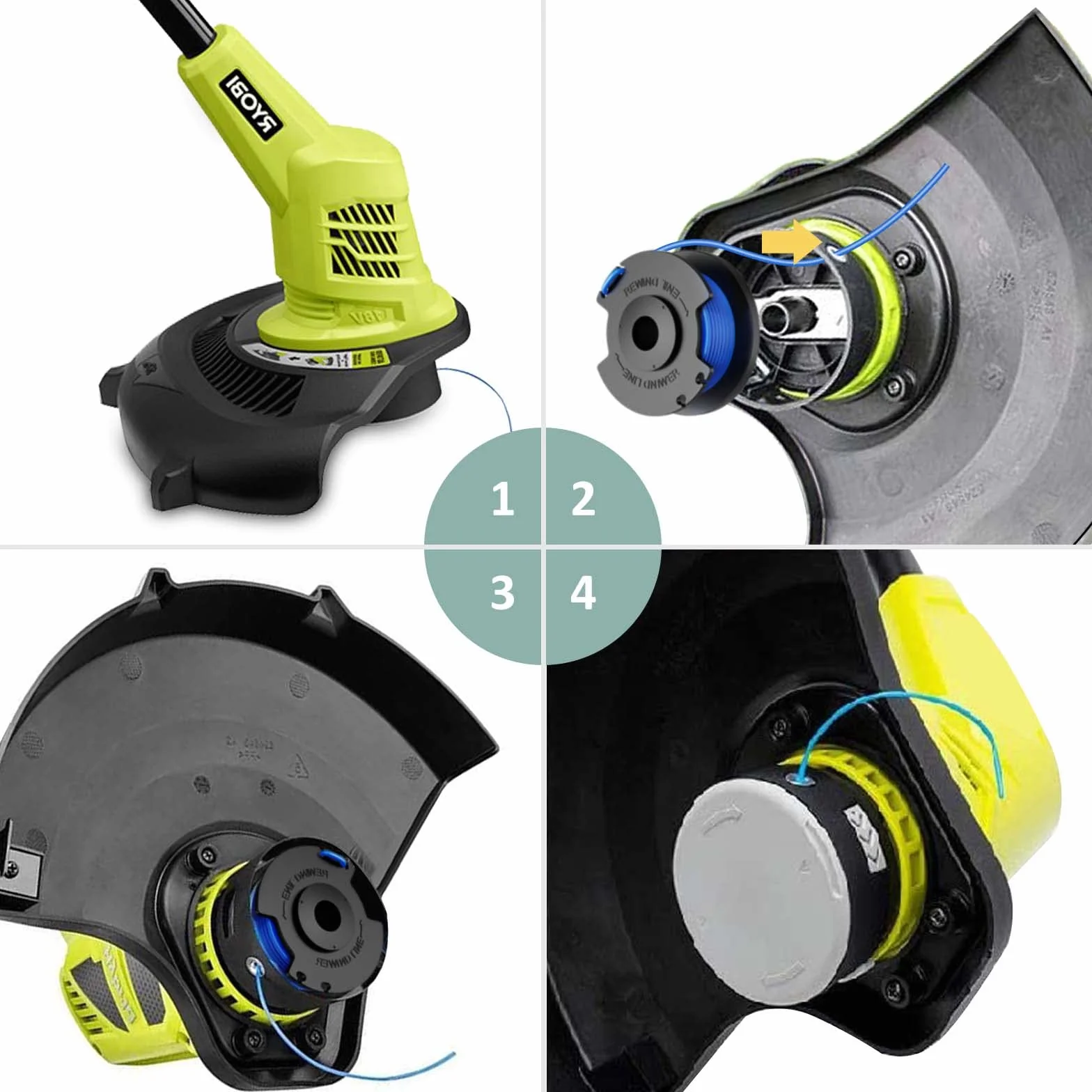 Pokrywa do podkaszarki Ryobi One+ 18V 24V 40V, osłona cewki, nakrętka na szpulę