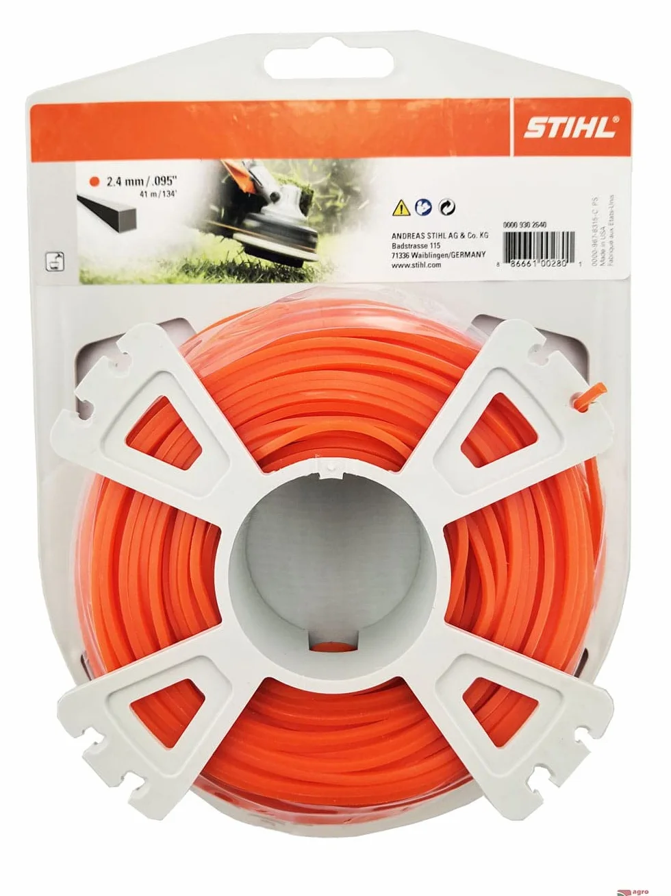 Stihl Uniseks 9302640 Żyłka Tnąca, Biały/Niebieski, 2.4 mm/43 m