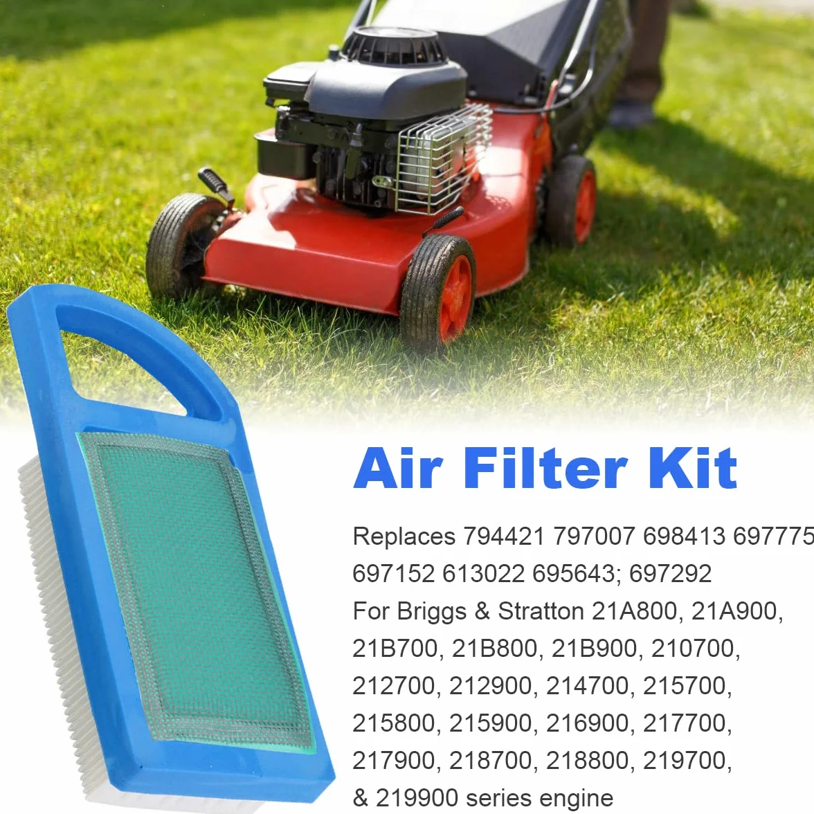 ZAMDOE 697152 Luftfilter-Kit Kurze Ausführung 794421 797007 698413 613022 695643 697775 Luftfilterpatrone für Briggs Stratton 21A902 21A907 21A707 21A807 21A977 21A907 8–13,5 PS AVS-Motoren F