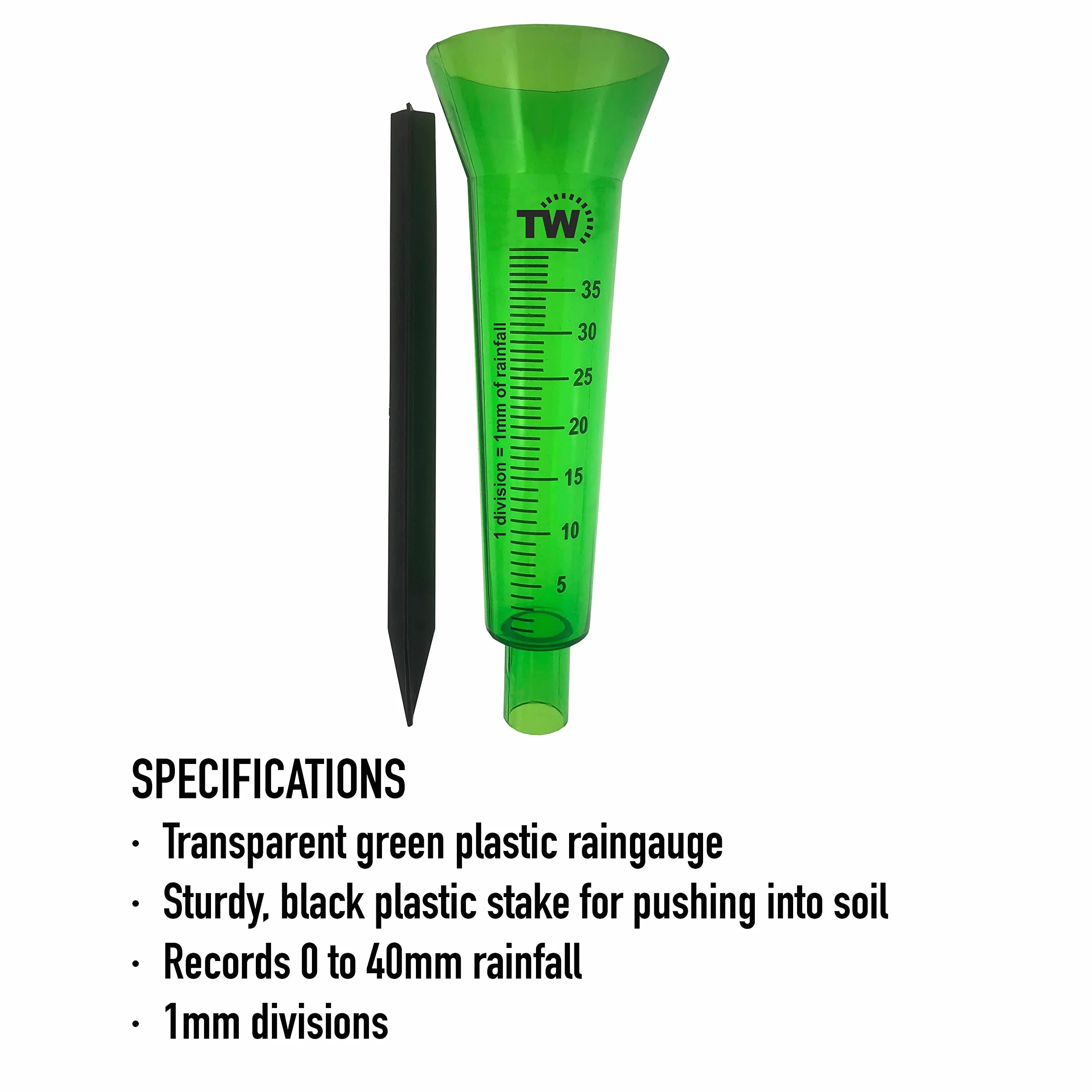 Thermometer World Wskaźnik Deszczu do Ogrodu do Monitorowania Opadów Deszczu – łatwy do odczytania miernik wody i deszczu, idealny do ogrodu, na zewnątrz, trawnik, glebę, poziom wody deszczowej