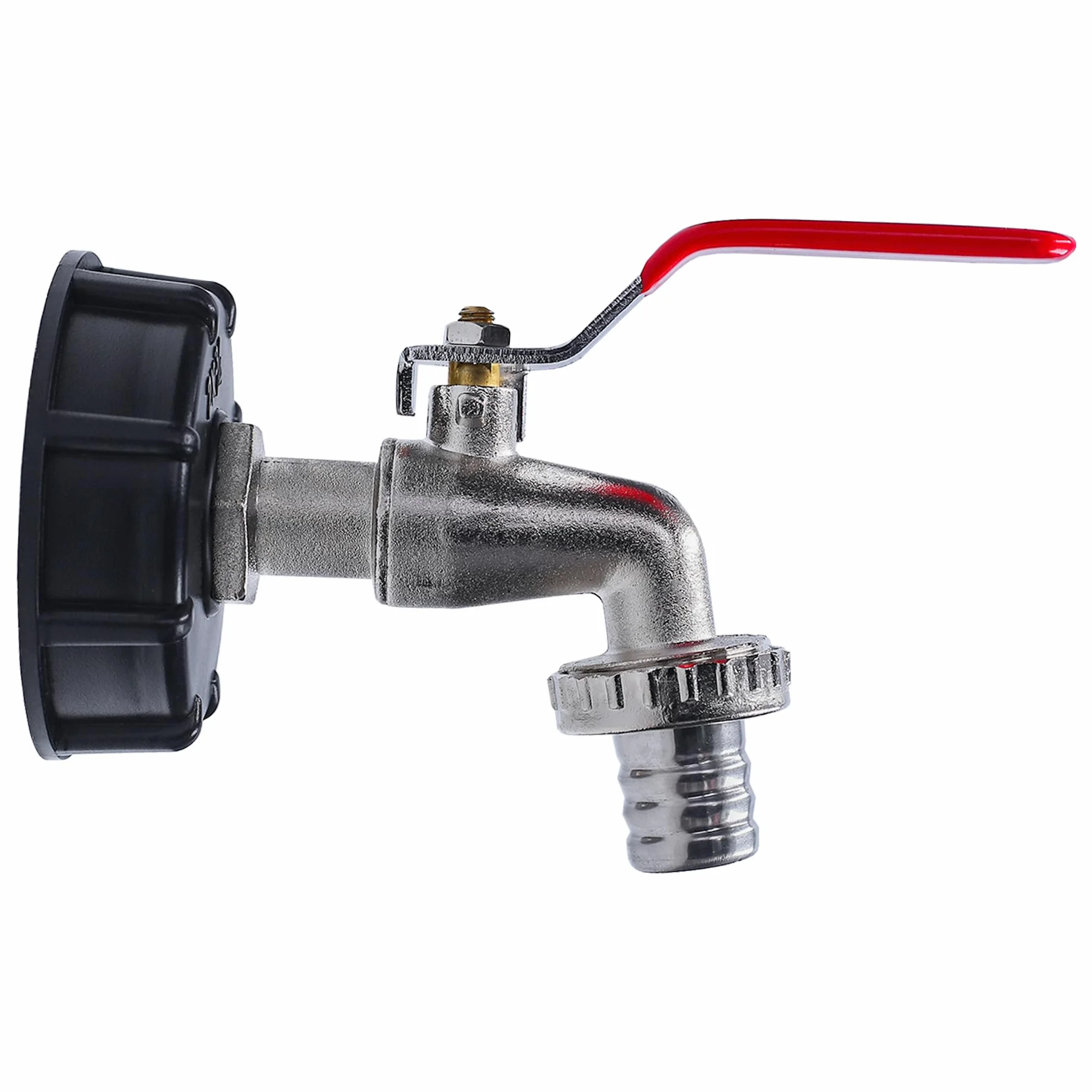 Kran Wylotowy do Zbiornika IBC Zawór Kulowy 3/4 Cala do Węża Ogrodowego 3/4‘’ | Adapter do Zbiornika 1000 L Gwint 60X6 Ok. 61mm Średnica | Wysokiej Jakości Szczelny Mosiężny Kran