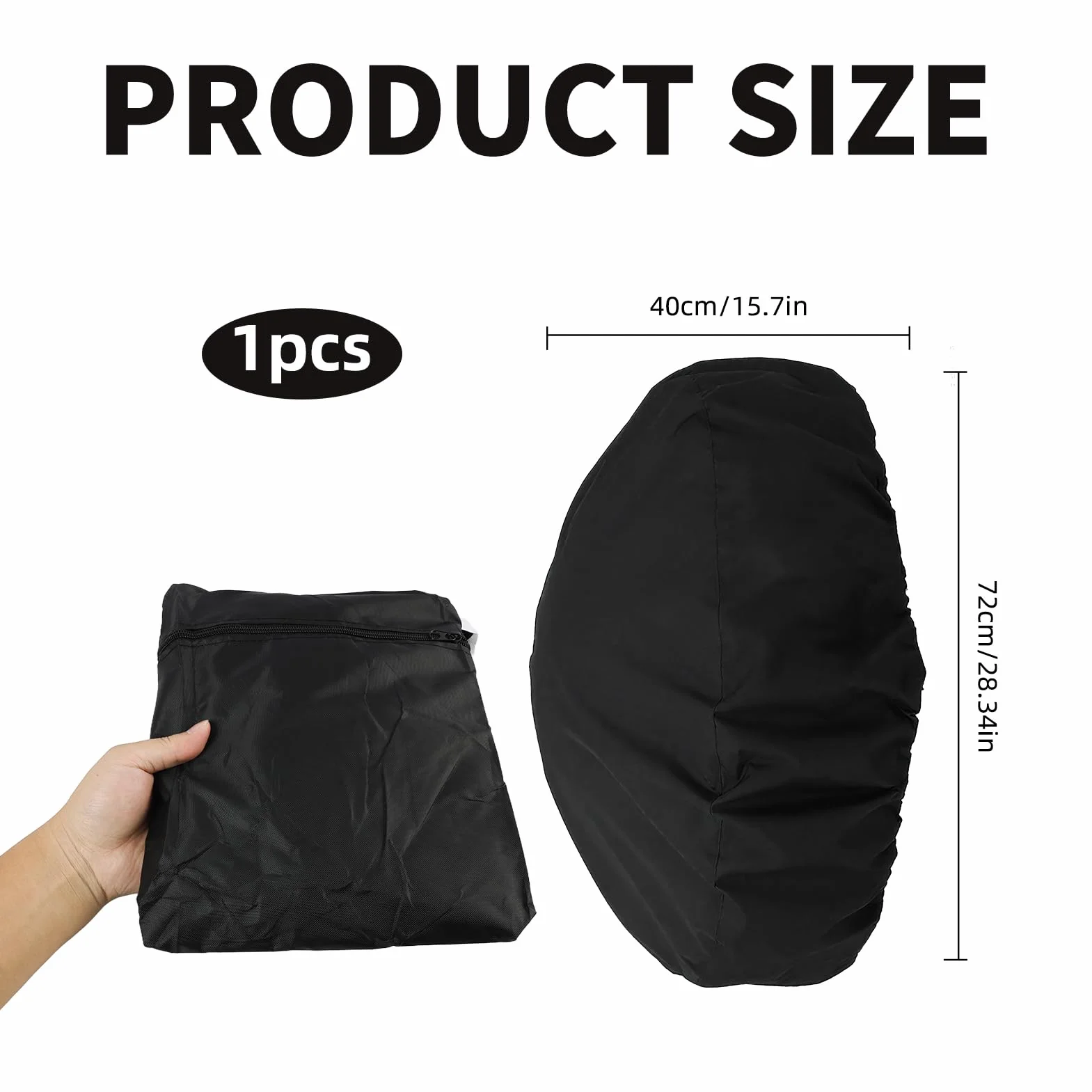 72 x 40 cm Abdeckung for Feuerschale Wasserdicht 420D Oxford Gewebe, Schutzabdeckung, Wetterfest, UV beständig, okrągły pokrowiec na grilla, Reißfest Schnalle und Kordelzug, für Garten, Terrasse und