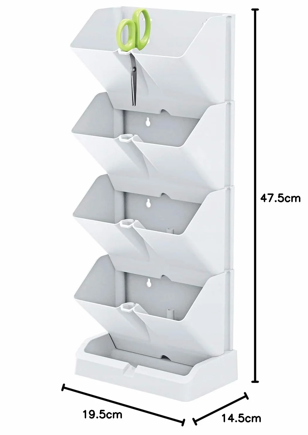 Prosperplast Mini Cascade pionowa donica z białego tworzywa sztucznego 19,5x11,4x47,5 cm z nożycami ogrodowymi