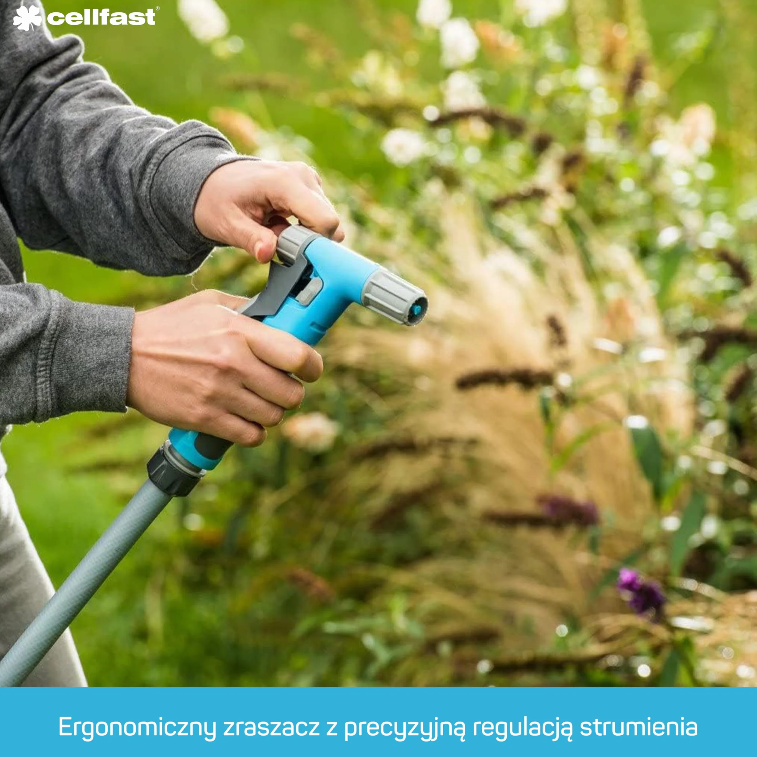 CELLFAST Zestaw Ze Zraszaczem Zraszacz Ogrodowy Do Trawnika Kwiatów Roślin Hydron Ideal 1/2" - 5/8"