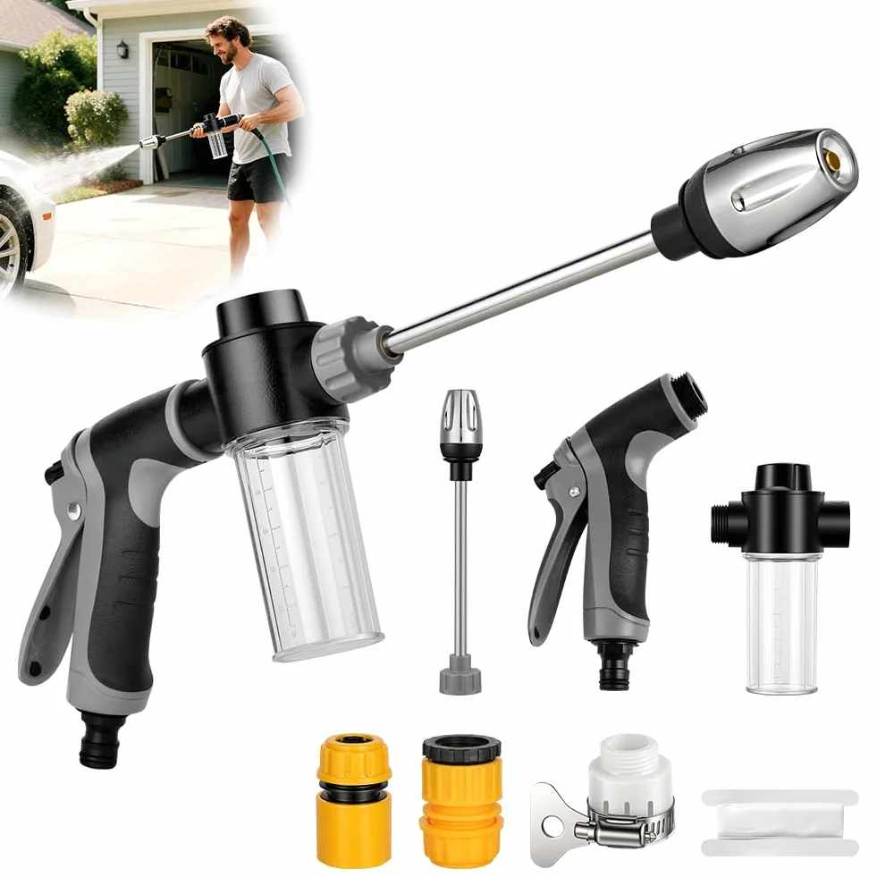Pistolet wysokociśnieniowy Power Jet 5 sztuk zestaw metalowy TurboWasher do węża ogrodowego