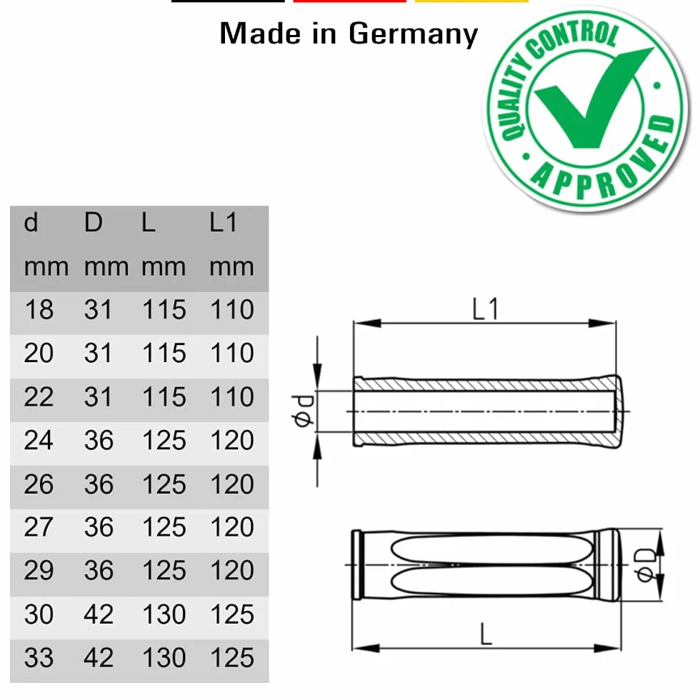 cyclingcolors 2x uchwyt do taczki, wózek transportowy, uniwersalny, tworzywo sztuczne, czarny jakość (Ø27mm x 125 mm)