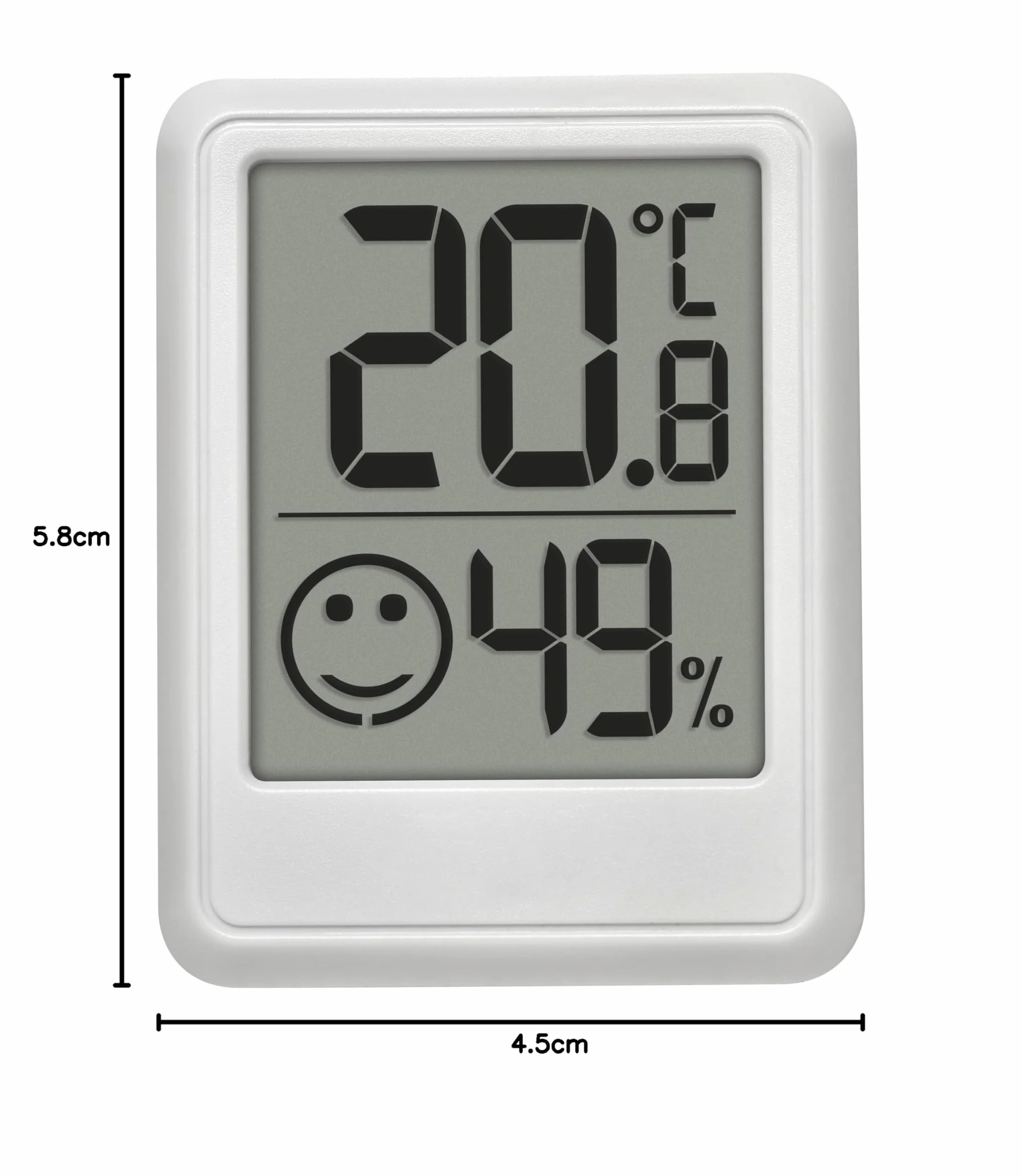 TFA Dostmann 30.5060.02 Cyfrowy higrometr wewnętrzny Mini z dołączoną baterią Biały