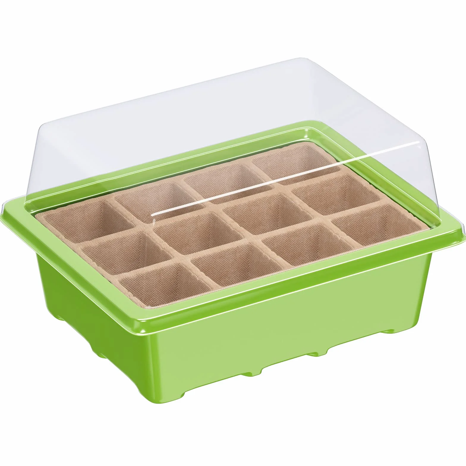 WELLGRO Mini szklarnia z 6 tabliczkami na rośliny 19 x 14,5 x 11 cm tworzywo sztuczne celuloza 3 sztuki