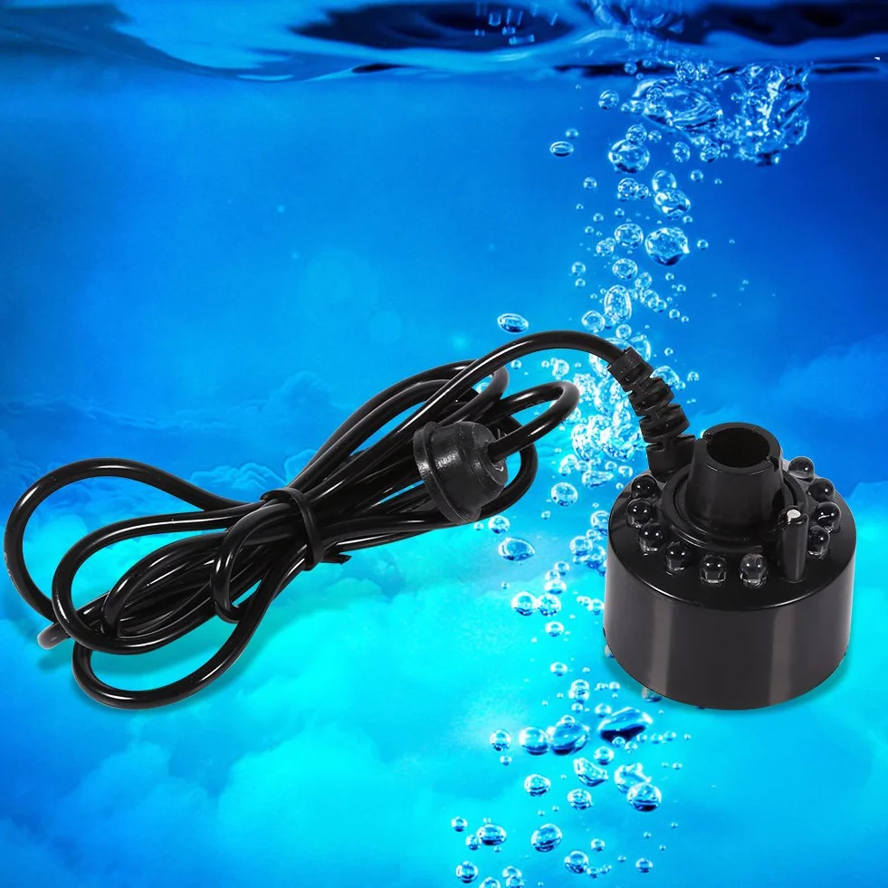 24V zmiana koloru 12 LED Mister Fogger fontanna Mini Mist Maker staw mgła maszyna Atomizer nawilżacz powietrza mgła ultradźwiękowa 12 LED idealna na Halloween