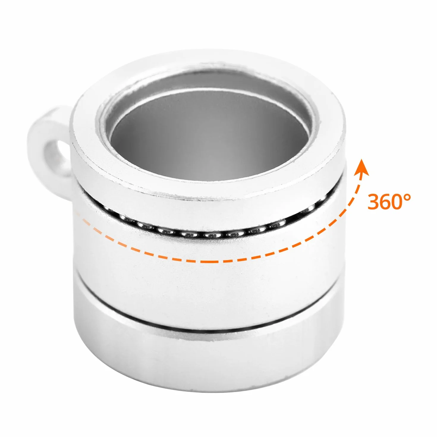 QWORK® 2-częściowy zestaw aluminiowych oczek na flagę z karabińczykiem, obracane o 360°, regulowana średnica 1,8-2,5 cm