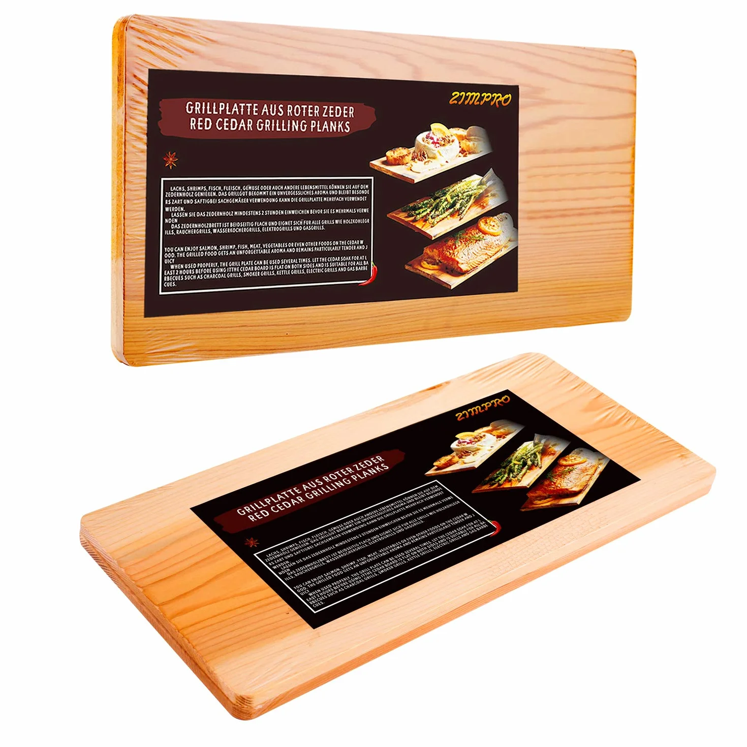 Deski do grillowania z drewna cedrowego, 2 sztuki – TRUSTTO deski cedrowe, wyprodukowane w 100% z naturalnego drewna cedrowego