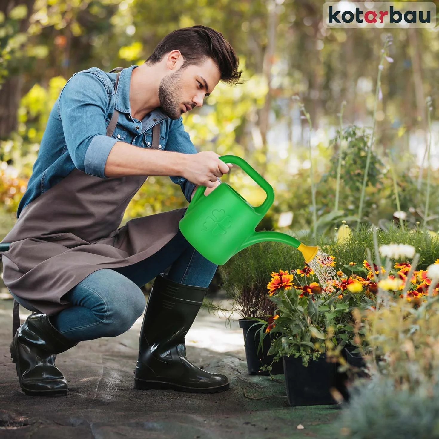 KOTARBAU® Konewka Ogrodowa Plastikowa - 4,5 L - Konewka do Ogrodu z Sitkiem - Podlewanie Roślin - Zielona