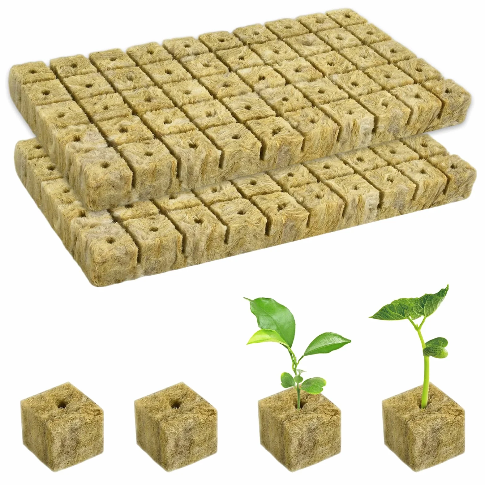 100 sztuk wełny mineralnej do wysiewu w kostkach Bezpodszewkowa podłoga do uprawy, 2,5 x 2,5 x 2,5 cm Kostka z wełny skalnej do uprawy, kostka do wysiewu, wełna mineralna do uprawy
