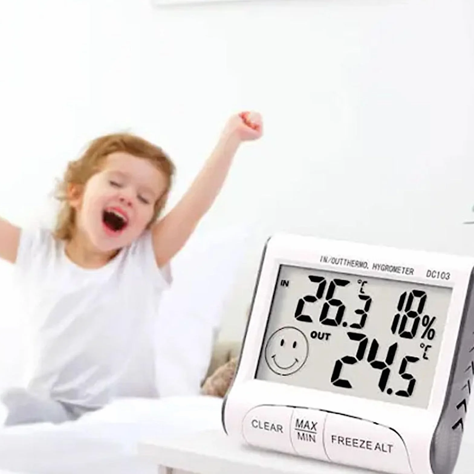 Retoo Termometr z higrometrem wewnątrz, na zewnątrz, z wyświetlaczem LCD, cyfrowy termohigrometr ze wskaźnikiem temperatury, termometr pokojowy, higrometr wewnętrzny, miernik wilgotności powietrza