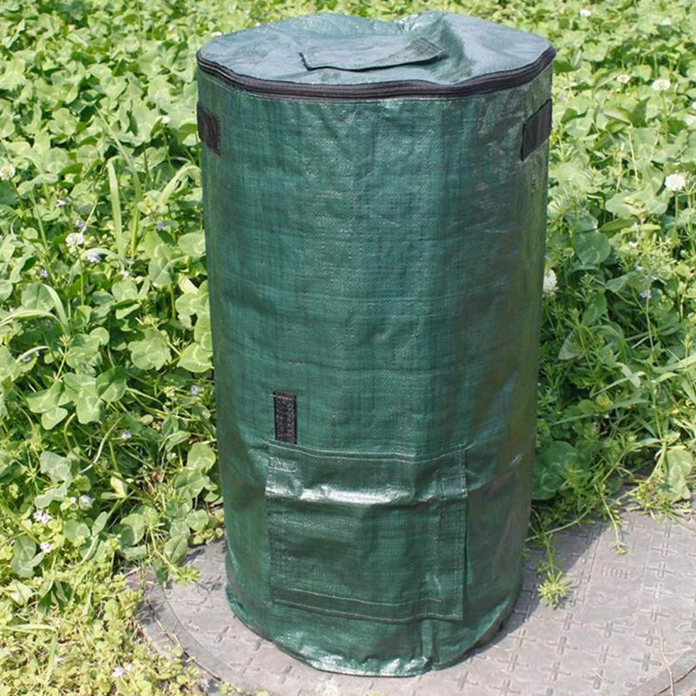 Haofy Worek na śmieci na Kompost o Dużej Pojemności Odpady Ogrodowe Pojemnik śmieci PE Wielokrotnego Użytku do Szybkiego Tworzenia Gleby Odżywczej Dwa Rozmiary 14x24 i 18x32 Cale Idealny dla