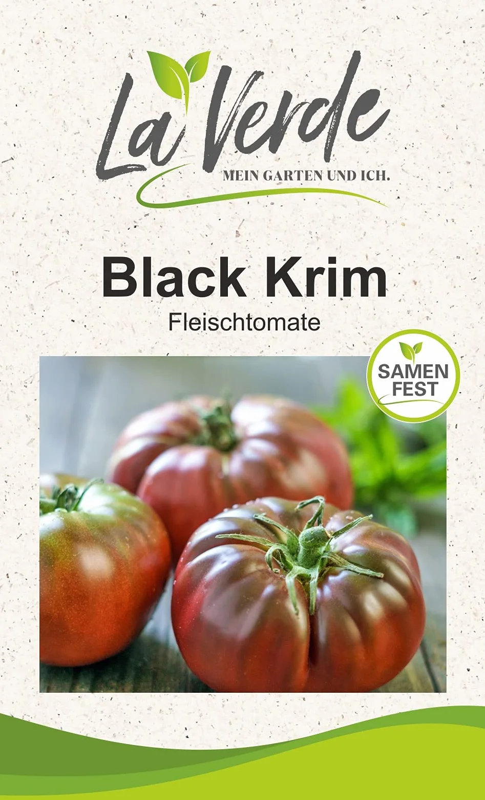 La Verde MEIN GARTEN UND ICH. Black Krim nasiona pomidorów na ok. 10 roślin, aromatyczne pomidory mięsne, materiał siewny bez inżynierii genetycznej