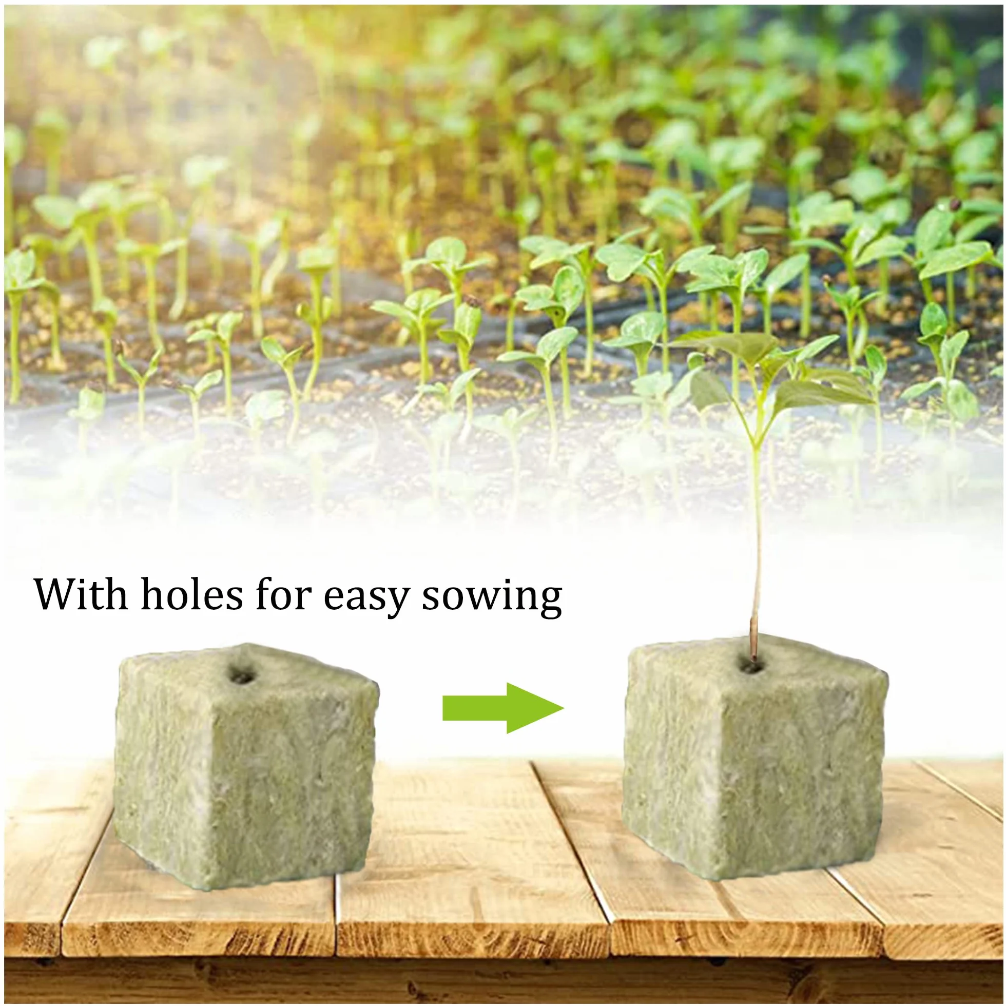 28 Sztuk Mata do Uprawy Rockwool - Kostki Uprawa Liści, Mata Bez Dna do Hydroponiki, Kolonizacji i Przesadzania Sadzonek Warzyw (4 x 4 x 4cm)