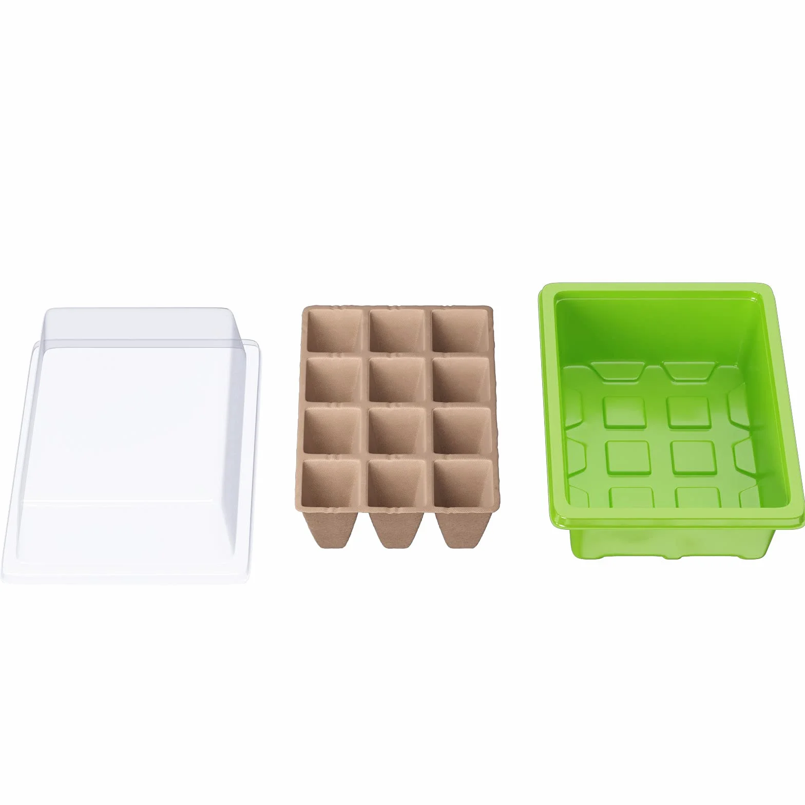 WELLGRO Mini szklarnia z 6 tabliczkami na rośliny 19 x 14,5 x 11 cm tworzywo sztuczne celuloza 3 sztuki