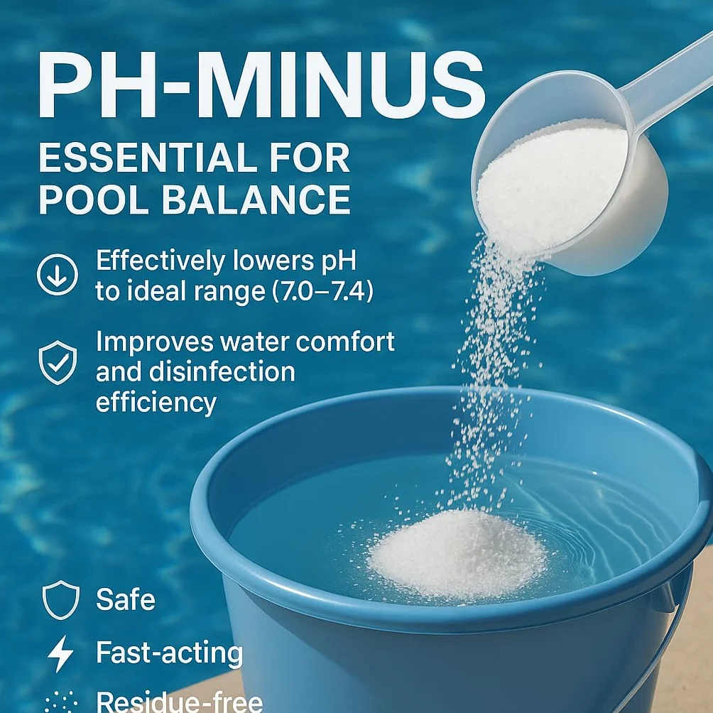 Granulat pH minus 1000 g do basenu, obniża pH, płyn do pielęgnacji wody z hydromasażem