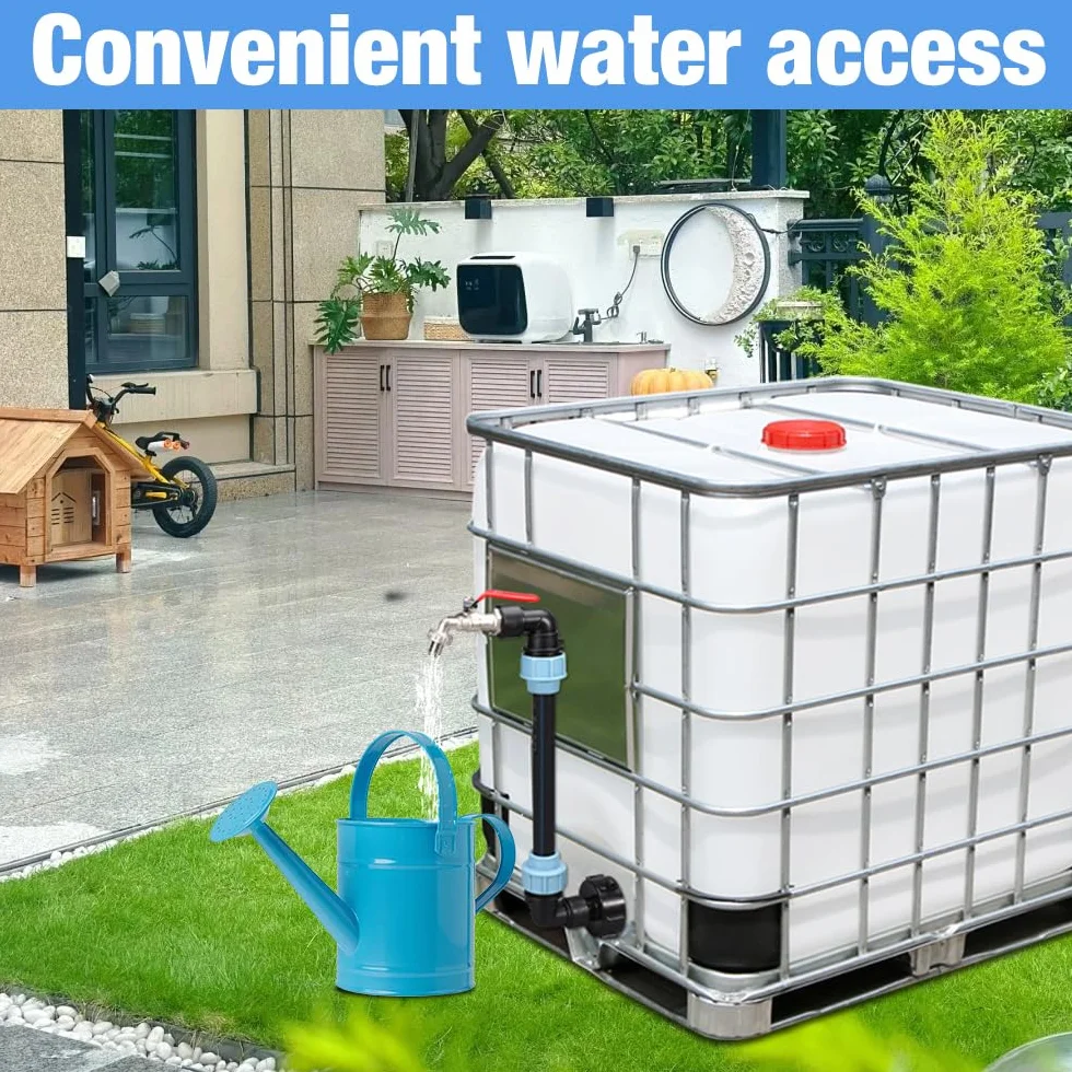 IBC kran łabędzia szyja 3/4", kran spustowy zbiornika IBC, pojemnik IBC S60x6 3/4 cala kran wodny do napełniania konewki, beczka na wodę, zbiornik na deszczówkę 1000 l, pojemnik IBC