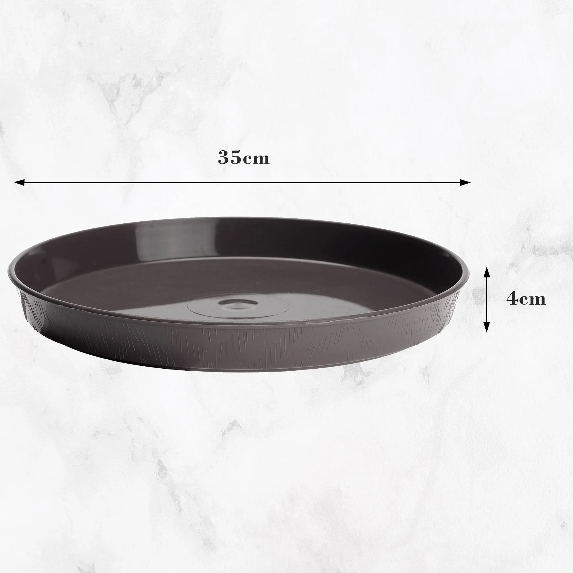 VERDENIA Podstawka pod doniczkę, podstawki pod kwiaty i zioła, z tworzywa sztucznego, lekko stabilna, okrągła, wiele kolorów, struktura drewna Ø 11 cm, 35 cm, 7245, grafitowa