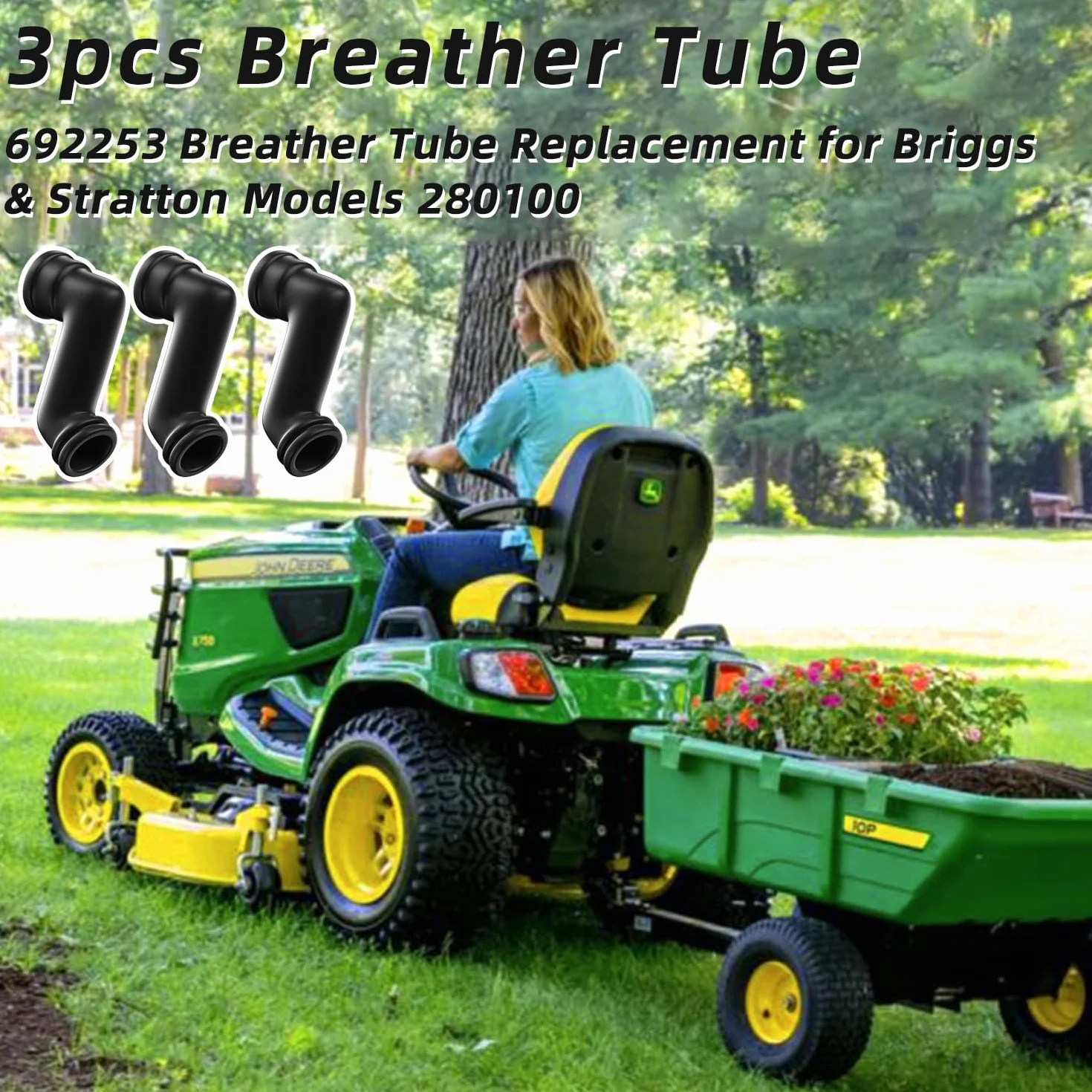 Zamiennik rury odpowietrzającej Briggs & Stratton, wąż odpowietrzający silnika BS (3 szt.)