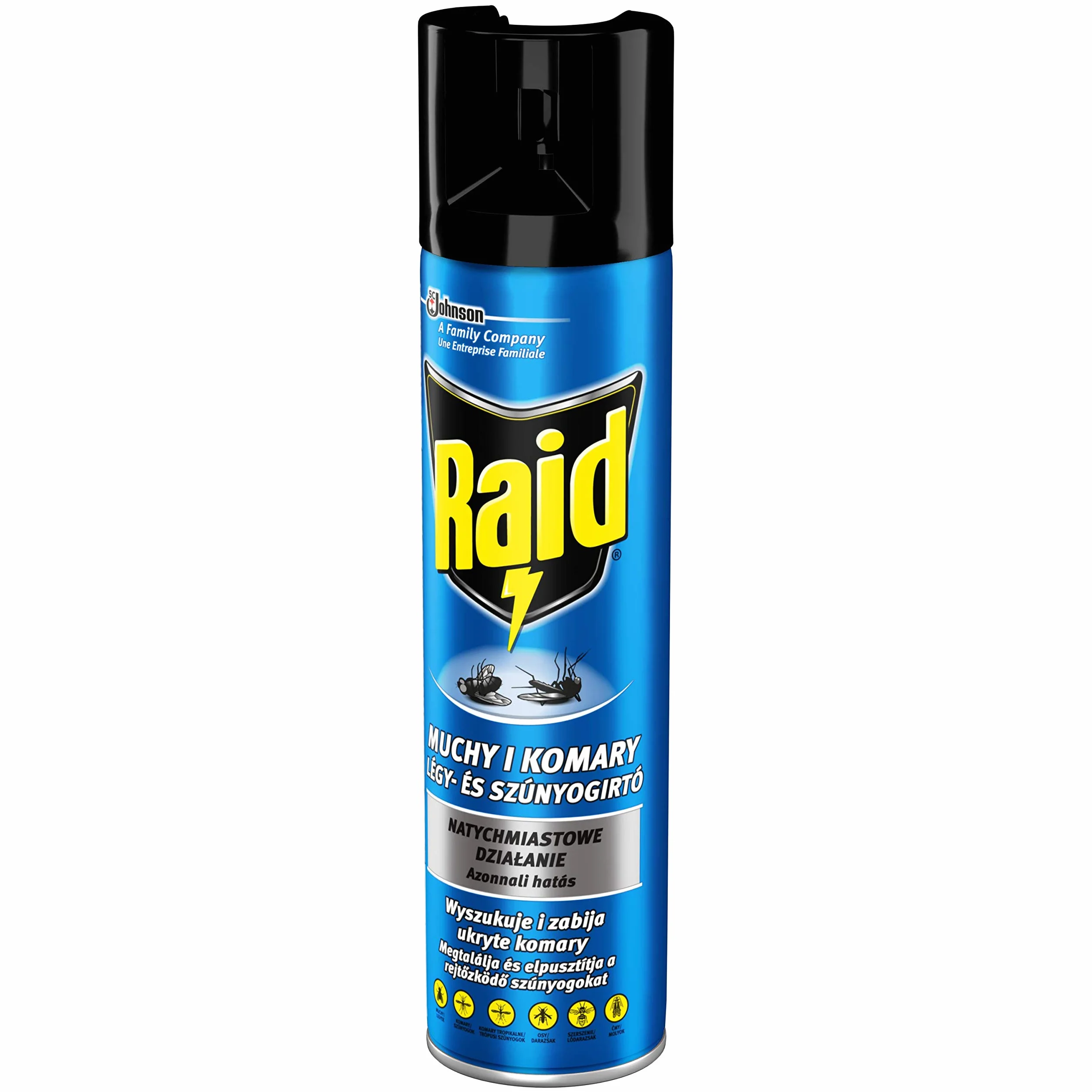 Raid Aerozol Przeciw Muchom, Komarom, Osom i Innym Owadom Latającym, Natychmiastowe Działanie, 400 ml