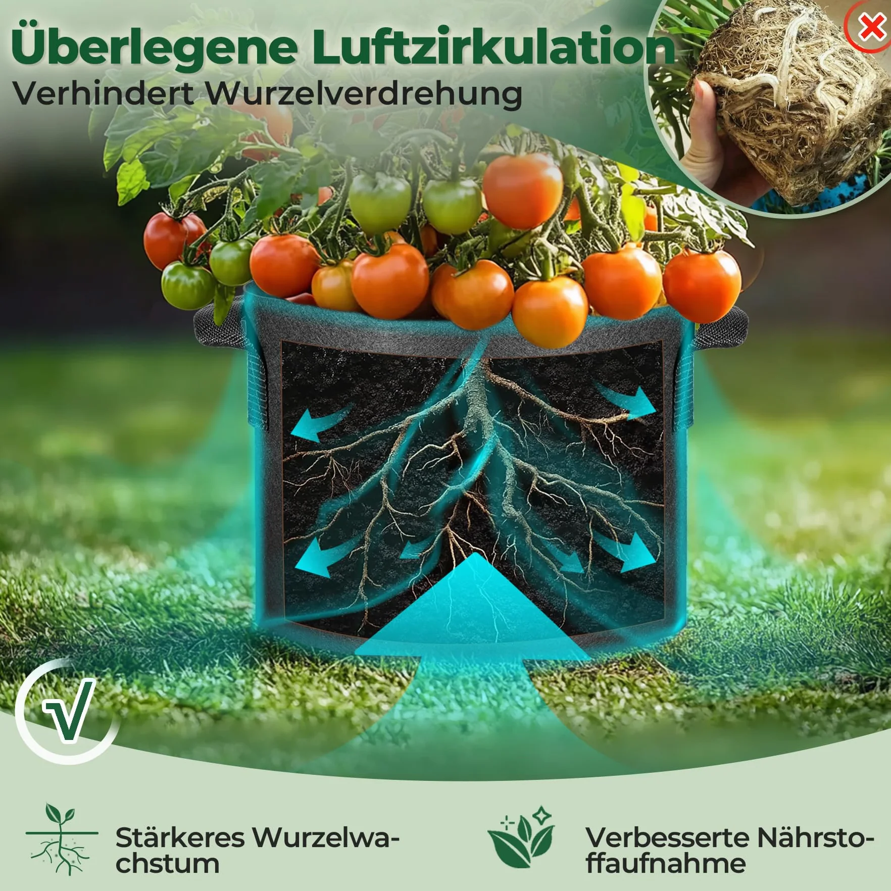 T4U 5 sztuk worków do sadzenia ziemniaków z włókniny 19 l, Ø 30 cm, z uchwytami do noszenia, wielokrotnego użytku, worki na ziemniaki, pomidory, kwiaty (czarny)