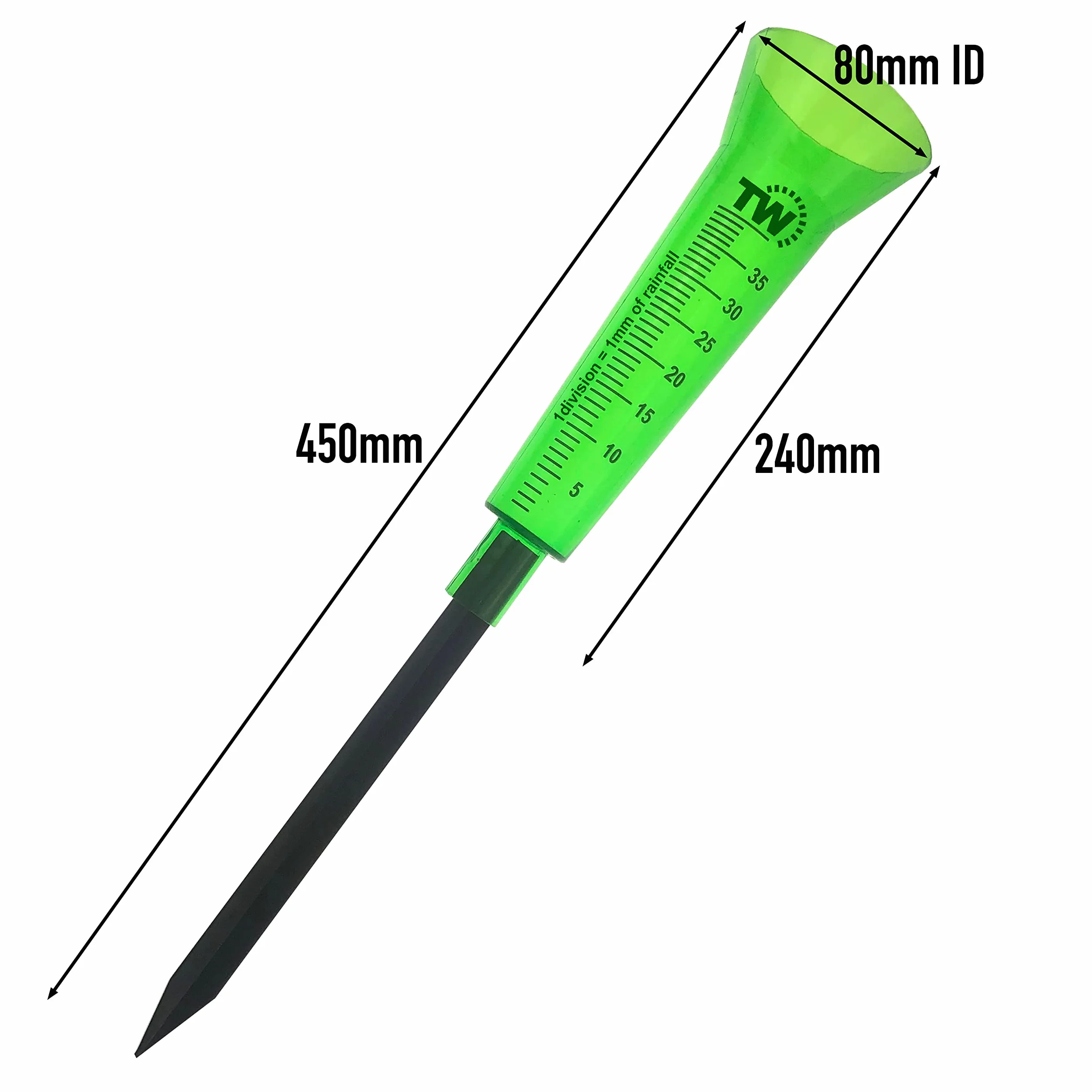 Thermometer World Wskaźnik Deszczu do Ogrodu do Monitorowania Opadów Deszczu – łatwy do odczytania miernik wody i deszczu, idealny do ogrodu, na zewnątrz, trawnik, glebę, poziom wody deszczowej