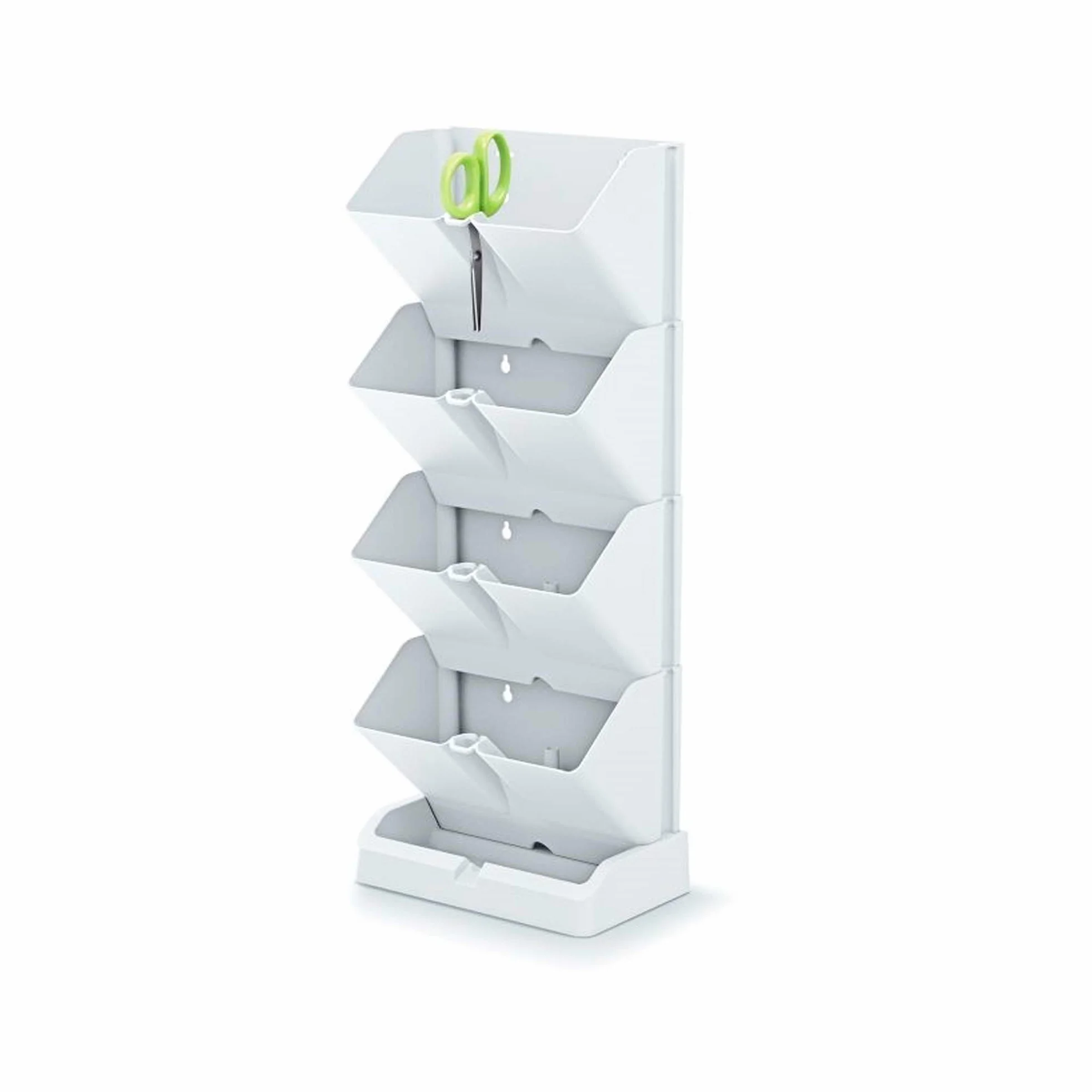 Prosperplast Mini Cascade pionowa donica z białego tworzywa sztucznego 19,5x11,4x47,5 cm z nożycami ogrodowymi