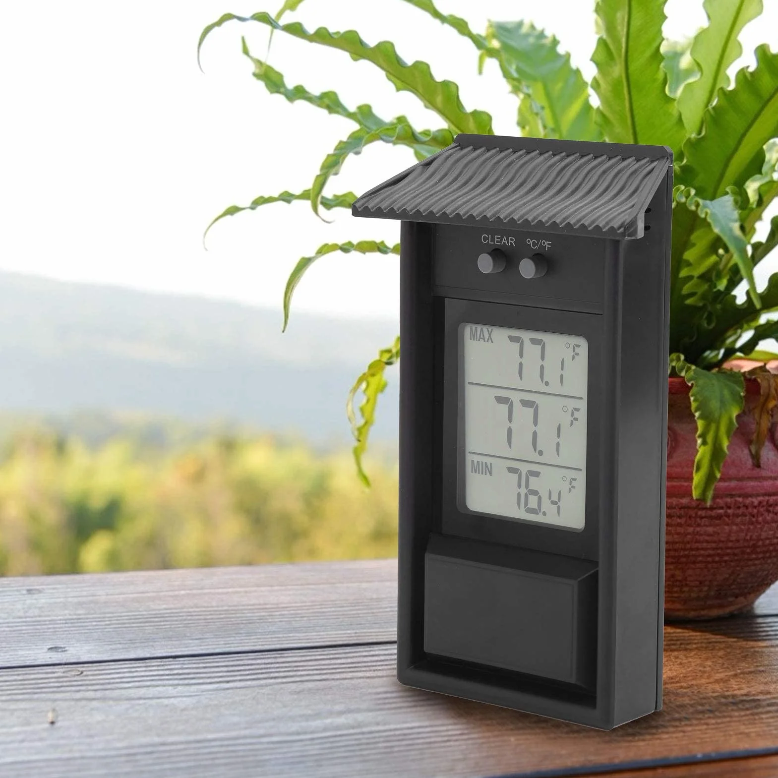 Cyfrowy Miernik Temperatury Zewnętrzny Wodoodporny Termometr Miernik Temperatury -20~50 ℃ Obsługa ℃ / Wyświetlacz Jednostki Temperatury dla Domu Ogród Szklarnia