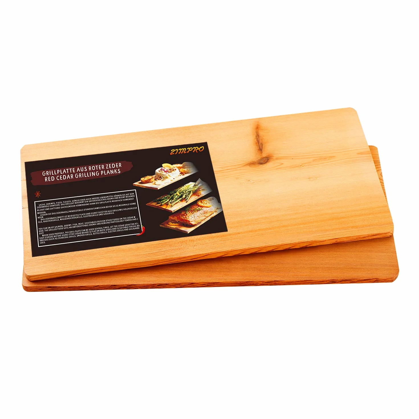 Deski do grillowania z drewna cedrowego, 2 sztuki – TRUSTTO deski cedrowe, wyprodukowane w 100% z naturalnego drewna cedrowego