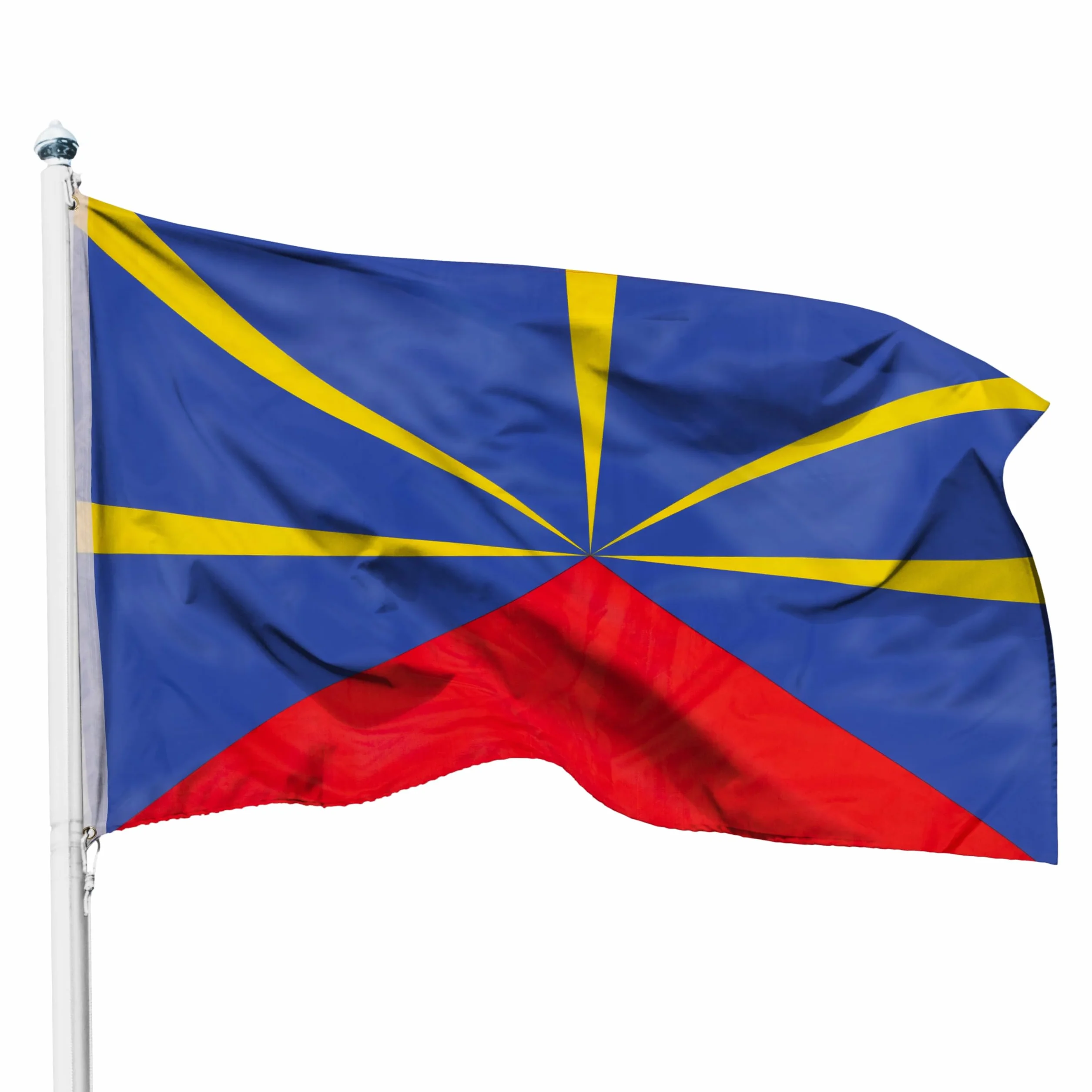 PHENO FLAGS Flaga La Réunion, 90 x 150 cm, odporna na warunki atmosferyczne i rozerwanie, idealna dekoracja dla miłośników Francji, flaga do podnoszenia do użytku wewnątrz i na zewnątrz