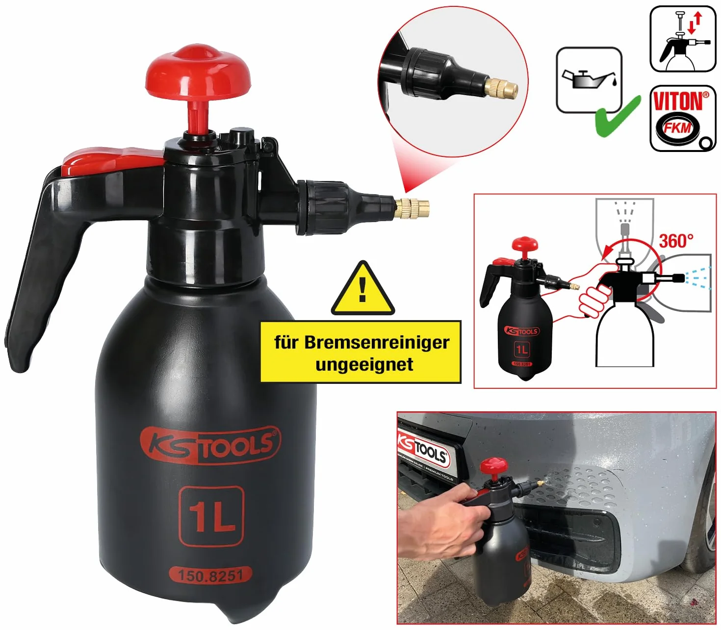 KS Tools 150.8251 Uniwersalny rozpylacz ciśnieniowy, 1 l