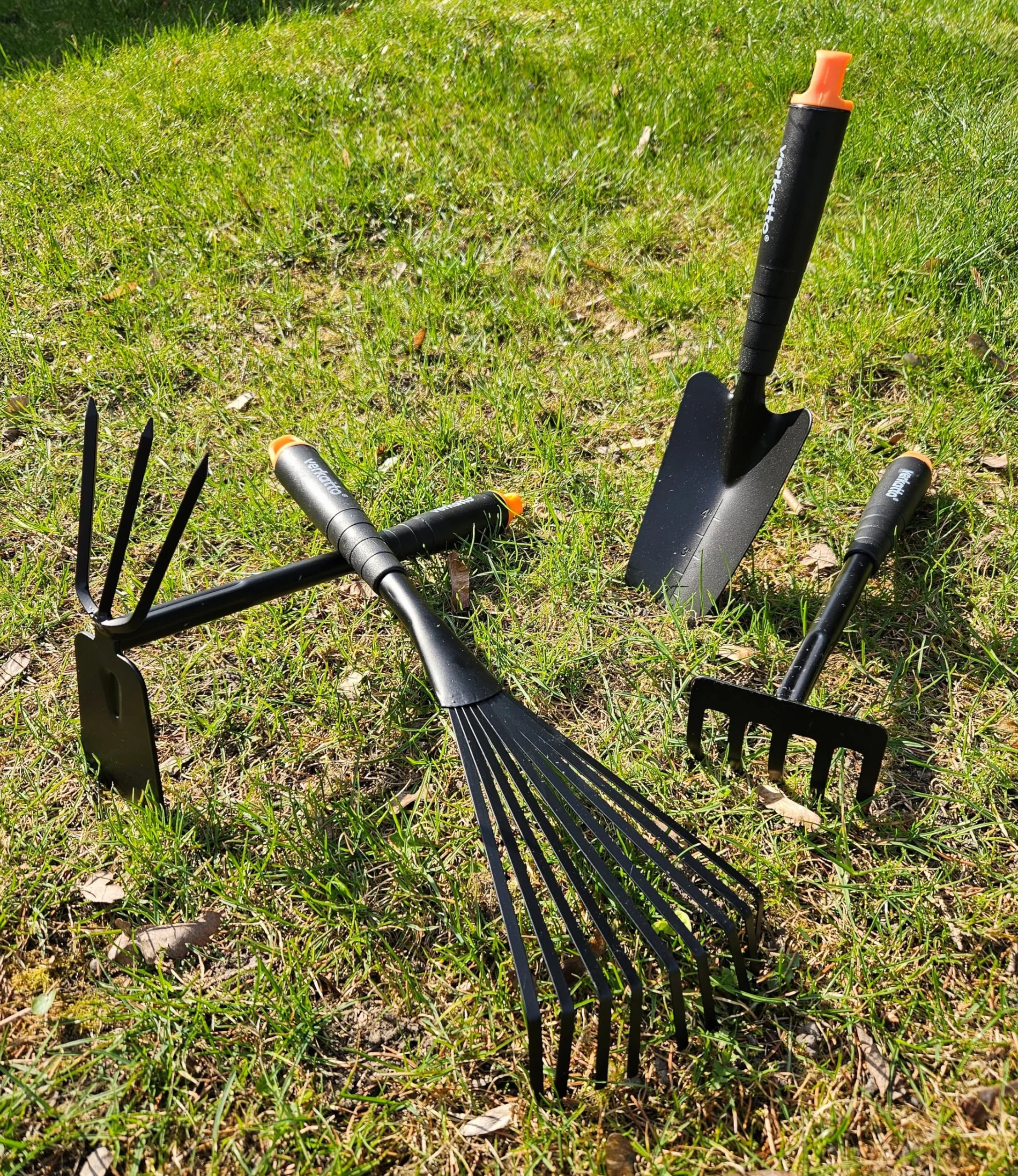 Mivos Motyka z 3 kolcami do uprawy i pielenia ziemi/Podwójna motyczka z 3 zębami/dwugłowicowa metalowa motyka do przesadzania, szerokość 7 cm