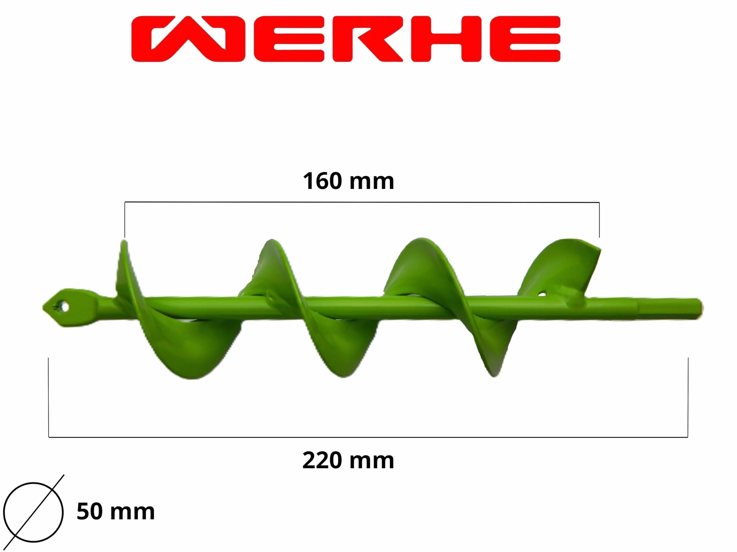 WERHE świder ziemny 50 mm 220 mm do wiertarki akumulatorowej
