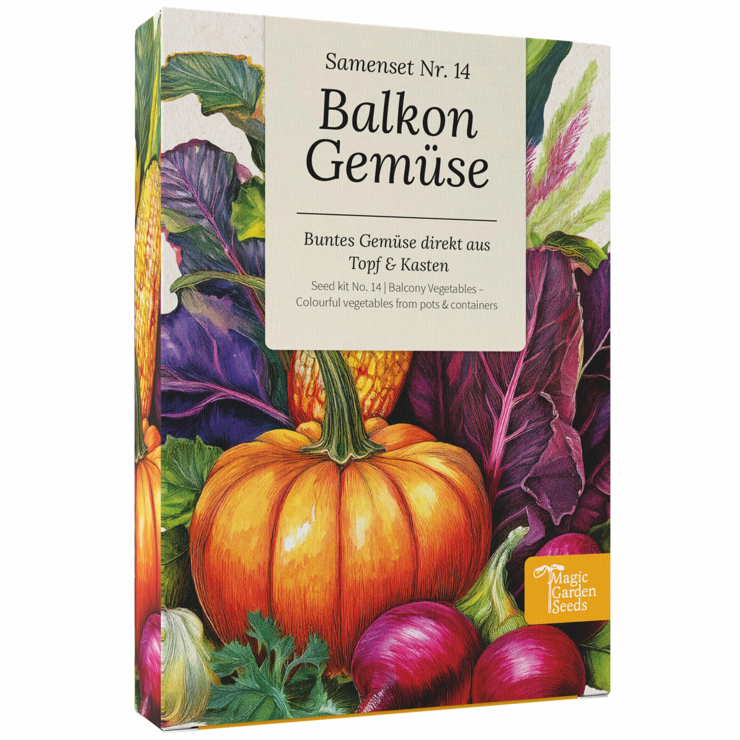Magic Garden Seeds Pojemnik na nasiona warzyw balkonowych 9 rodzajów do doniczek i ogrodu