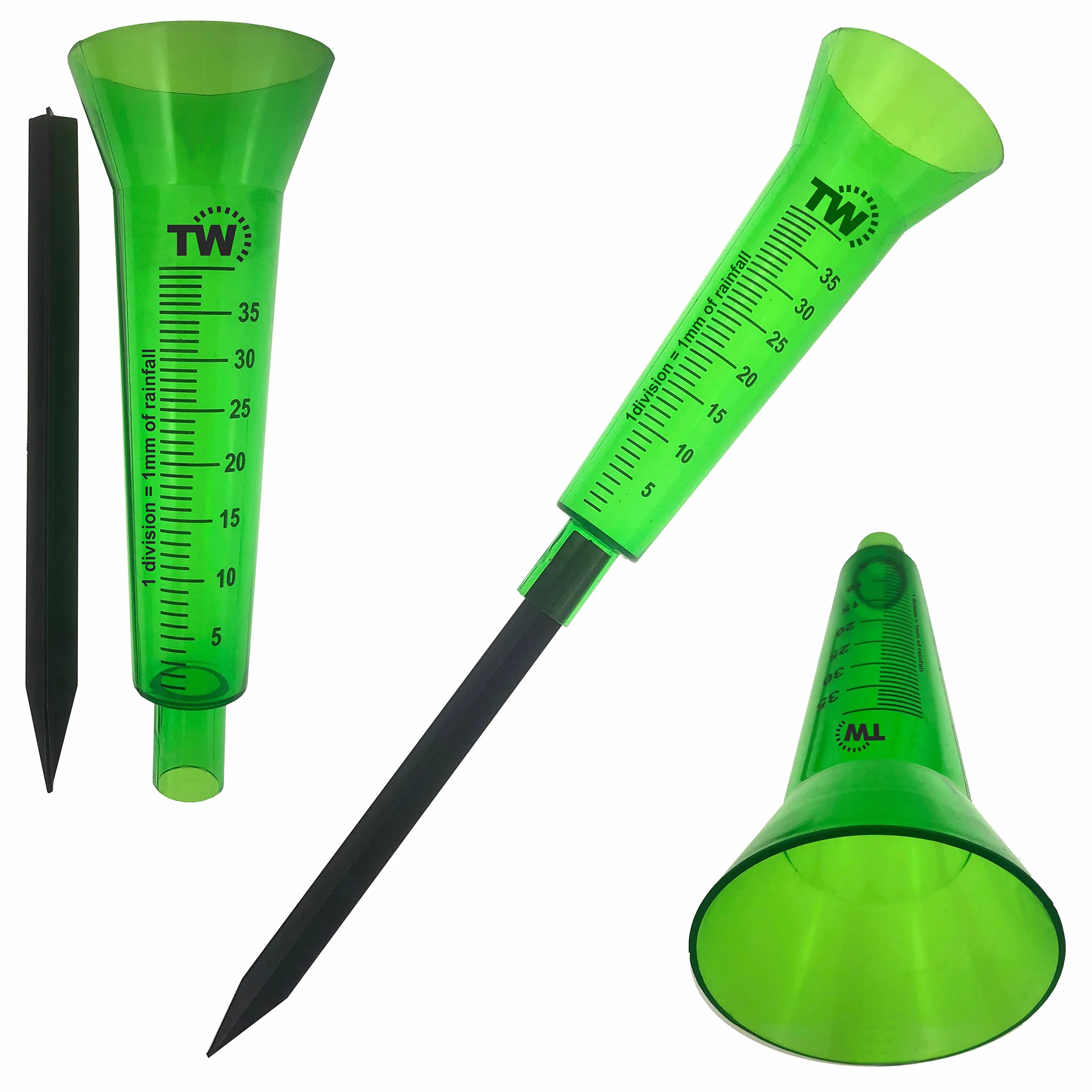 Thermometer World Wskaźnik Deszczu do Ogrodu do Monitorowania Opadów Deszczu – łatwy do odczytania miernik wody i deszczu, idealny do ogrodu, na zewnątrz, trawnik, glebę, poziom wody deszczowej