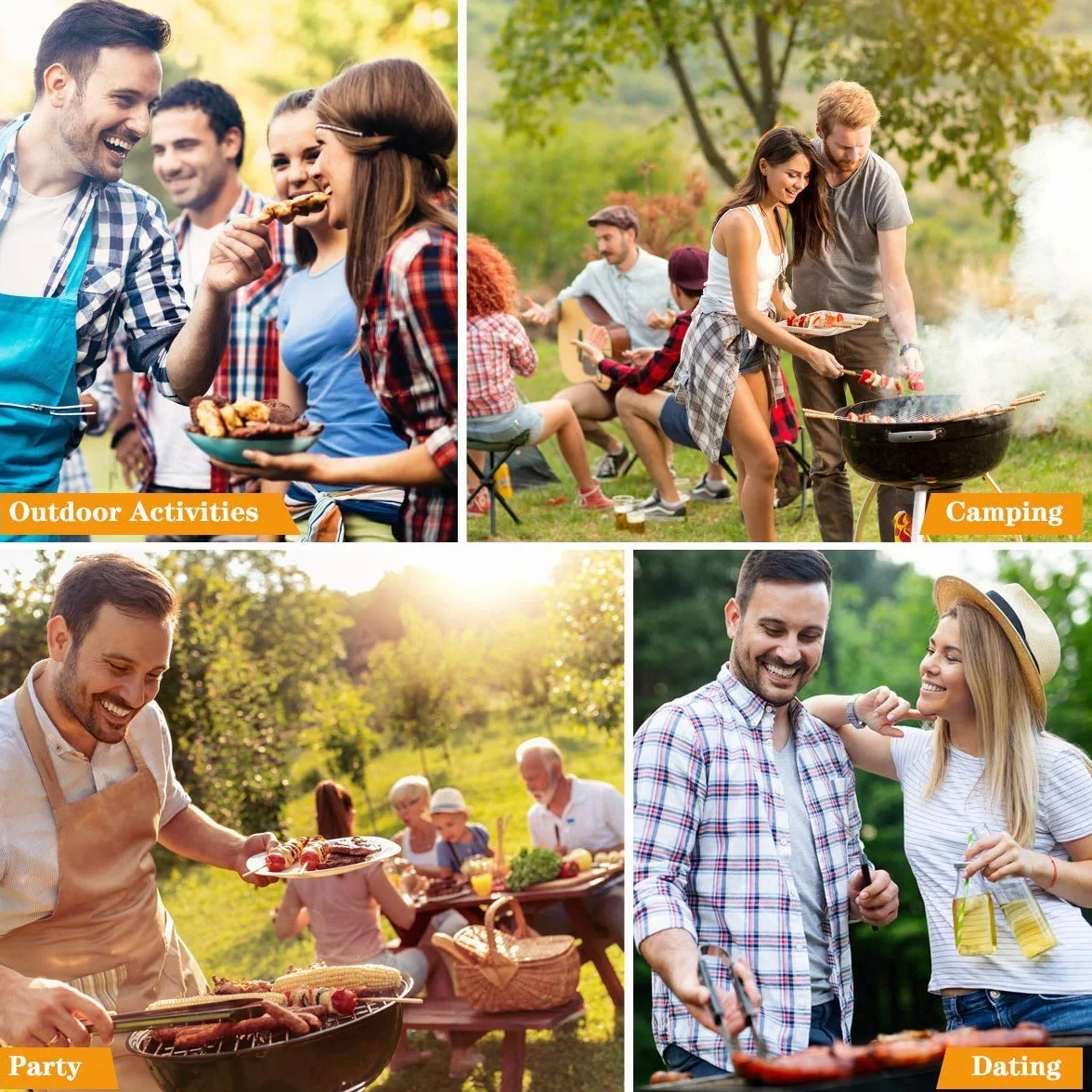 Zestaw sztućców do grilla ze stali nierdzewnej, 3 sztuki, profesjonalny zestaw sztućców w torbie do grillowania, zestaw narzędzi do grillowania