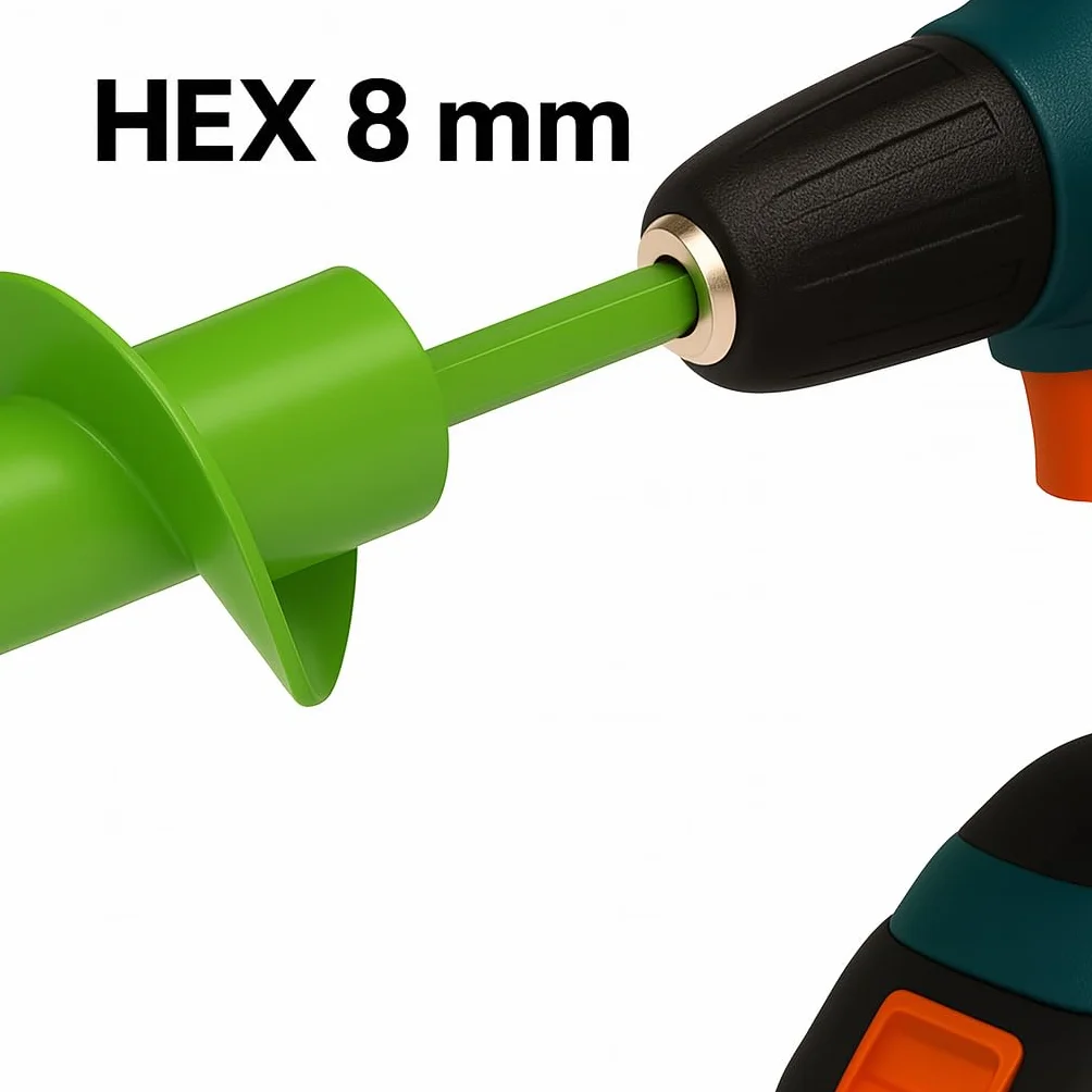 WERHE świder ziemny 60 mm Ø, 220 mm długości do wiertarki i wkrętarki akumulatorowej – świder ogrodowy do łatwego sadzenia kwiatów, krzewów i wykonywania otworów pod słupki ogrodzeniowe