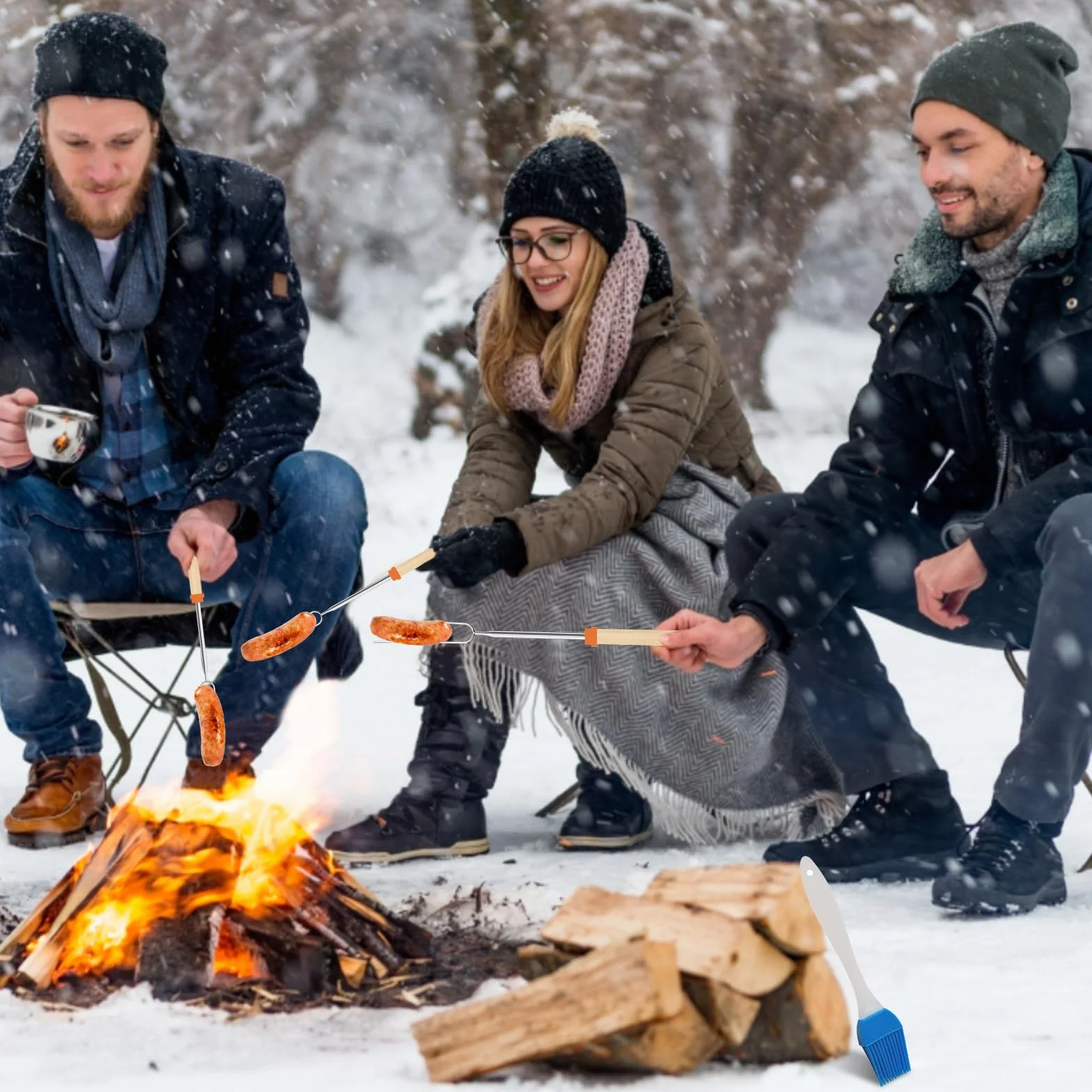 lafo 9 sztuk teleskopowych szaszłyków do grilla i marshmallow, wysuwane 30,5 – 80,5 cm, stali nierdzewnej trwałe szpikulce do grillowania