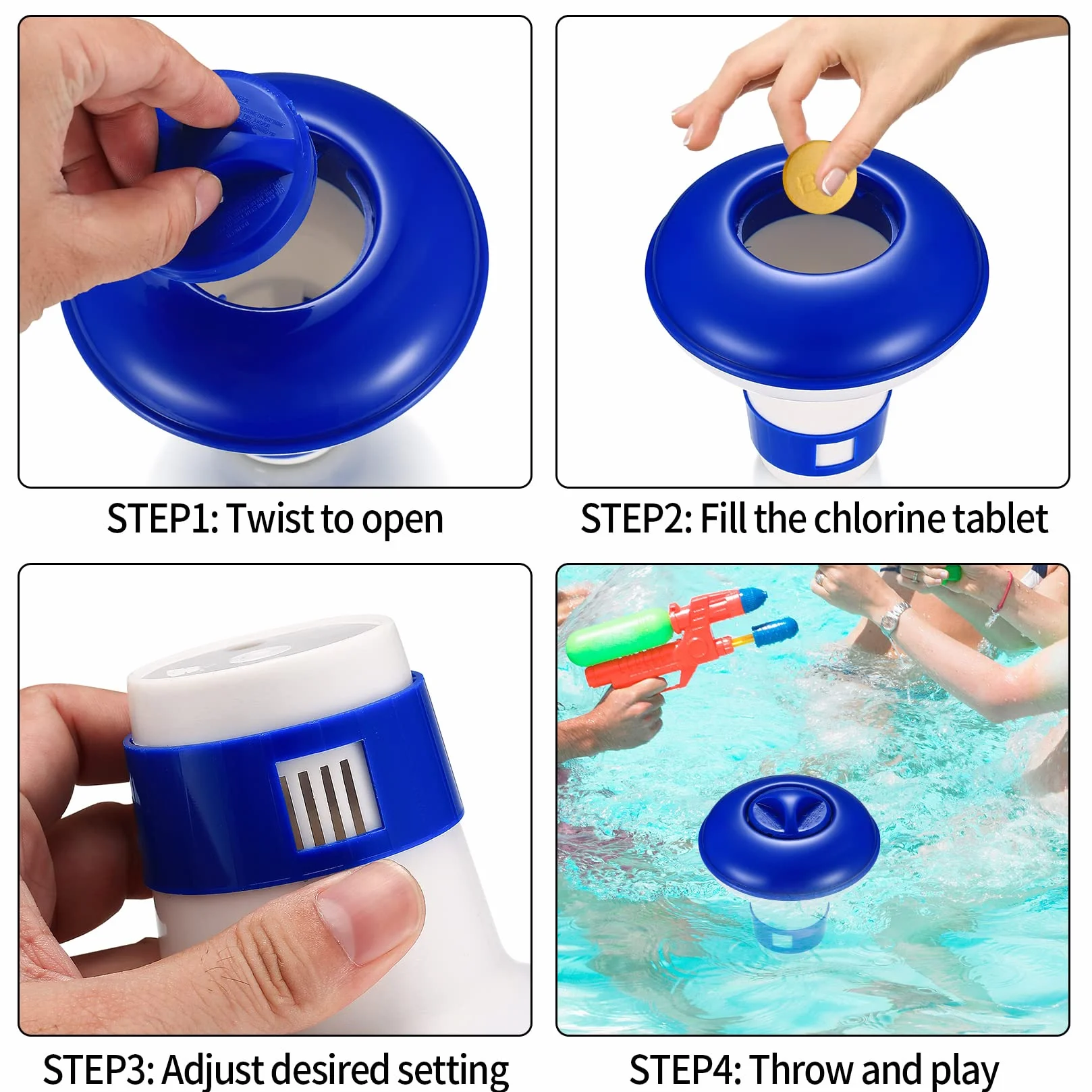 Tabletki chloru pływające 13 cm do jacuzzi basenu spa 2 szt