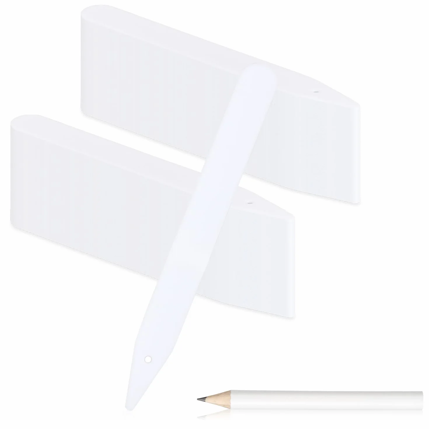 COM-FOUR® 200x tabliczki na rosliny z olówkiem - etykiety wtykowe 12 cm do pokojów, balkonów, ogrodów - wtyki do oznakowania roslin - wtyki uprawowe do grzadek i doniczek (200 sztuk - biale - 12cm)