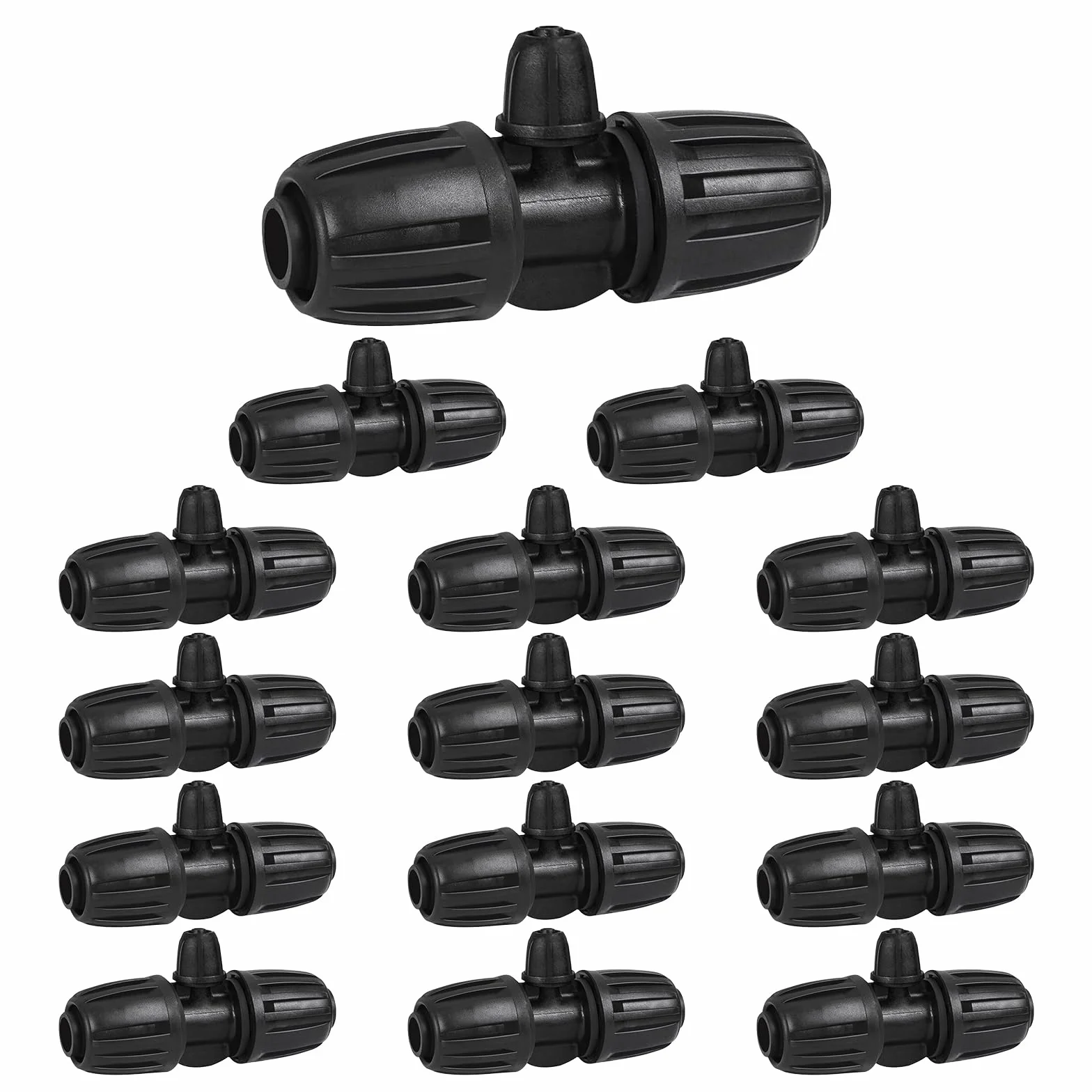 20 sztuk armatury do nawadniania kropelkowego 1/2" do 1/4", przewód kropelkowy 1/2 cala (1/2" ID x0,6-0,65" OD) redukcja do 1/4 cala adapter trójnik, wąż kropelkowy z nakrętkami zabezpieczającymi